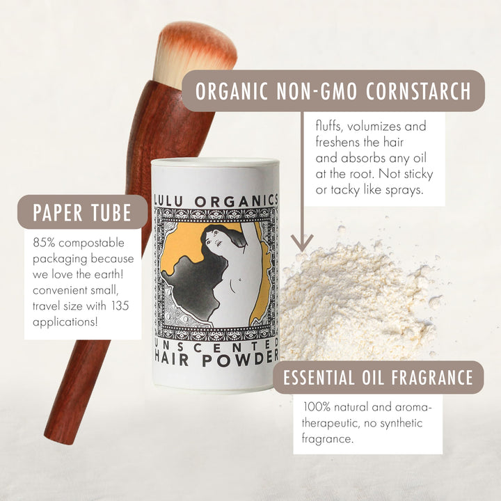 Lulu Organics UNSCENTED Hair Powder/Dry Shampoo - 1oz