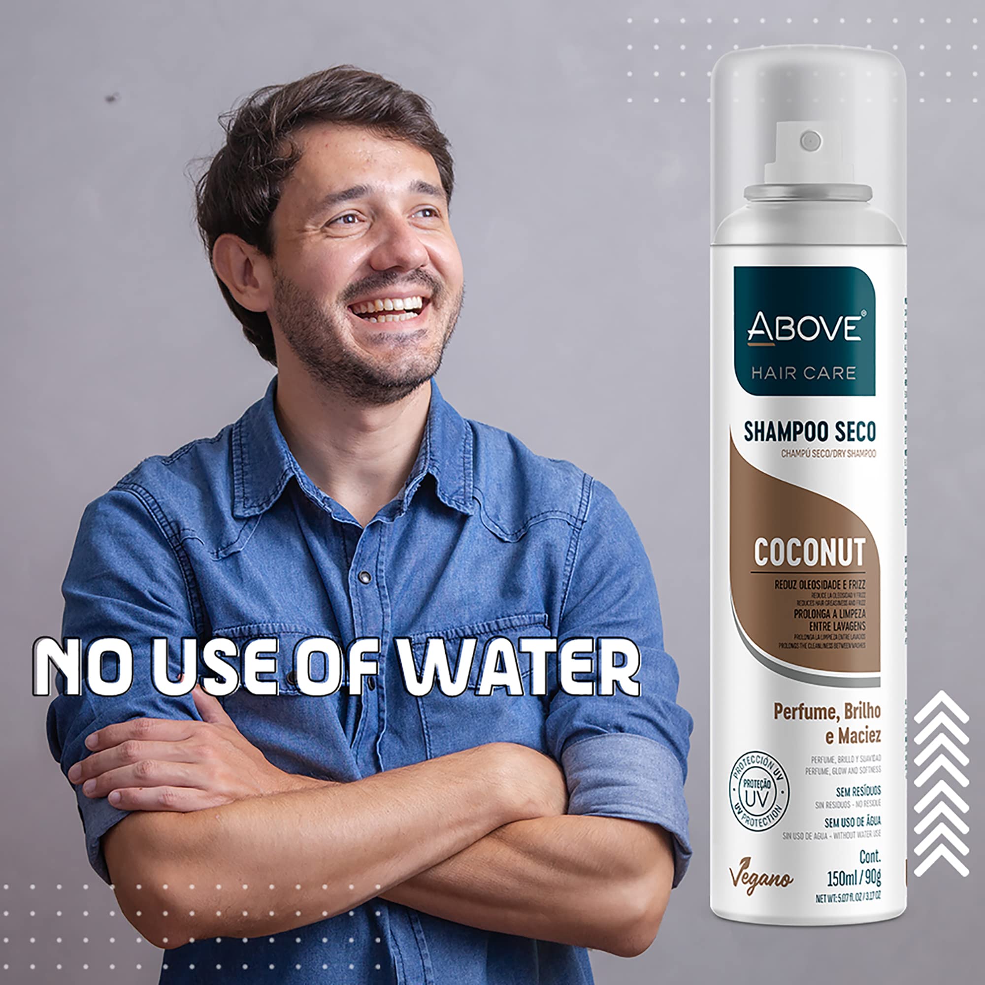 ABOVE Dry Shampoo, Coconut, 3.17 oz - Volumizing Shampoo - Absorbs Excess Oil - With Vanilla and Coconut Notes - Paraben and Benzene Free