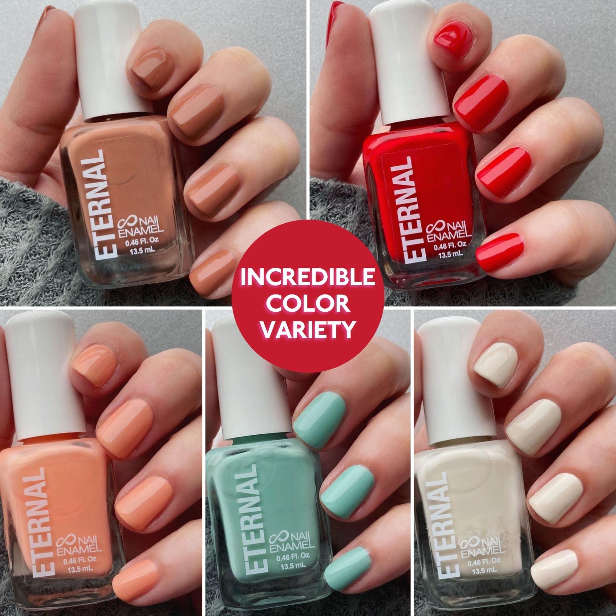 Flower Queen: Eternal 5 Collection â€“ 5 Pieces Set: Long Lasting, Quick Dry, Bright, Nude Or Sheer Nail Polish â€“ 0.46 Fl. Oz (Flower Queen)