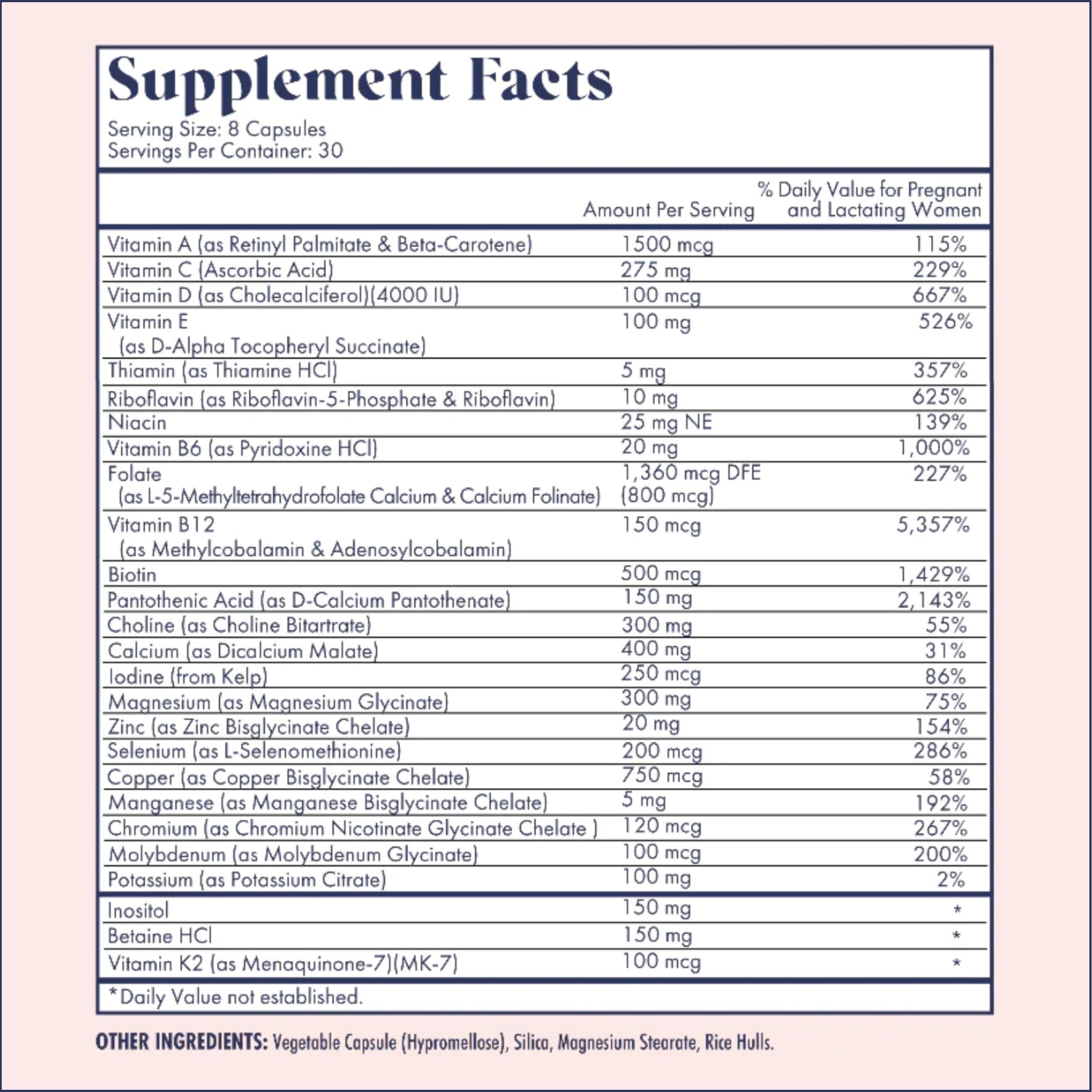 FullWell Prenatal Vitamin + DHA | Omega 3 Fish Oil with DHA & EPA for Brain Development & Nervous System Support | 26+ Vital Nutrients | Dietitian-formulated, Non-GMO, 3rd Party Tested, 30 Servings