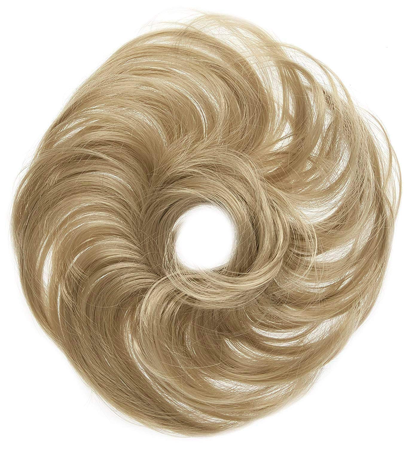 blonde 24A : PRETTYSHOP Scrunchie Bun Up Do Hair piece Hair Ribbon Ponytail Extensions Wavy Curly or Messy Various Colors (blonde 24A)