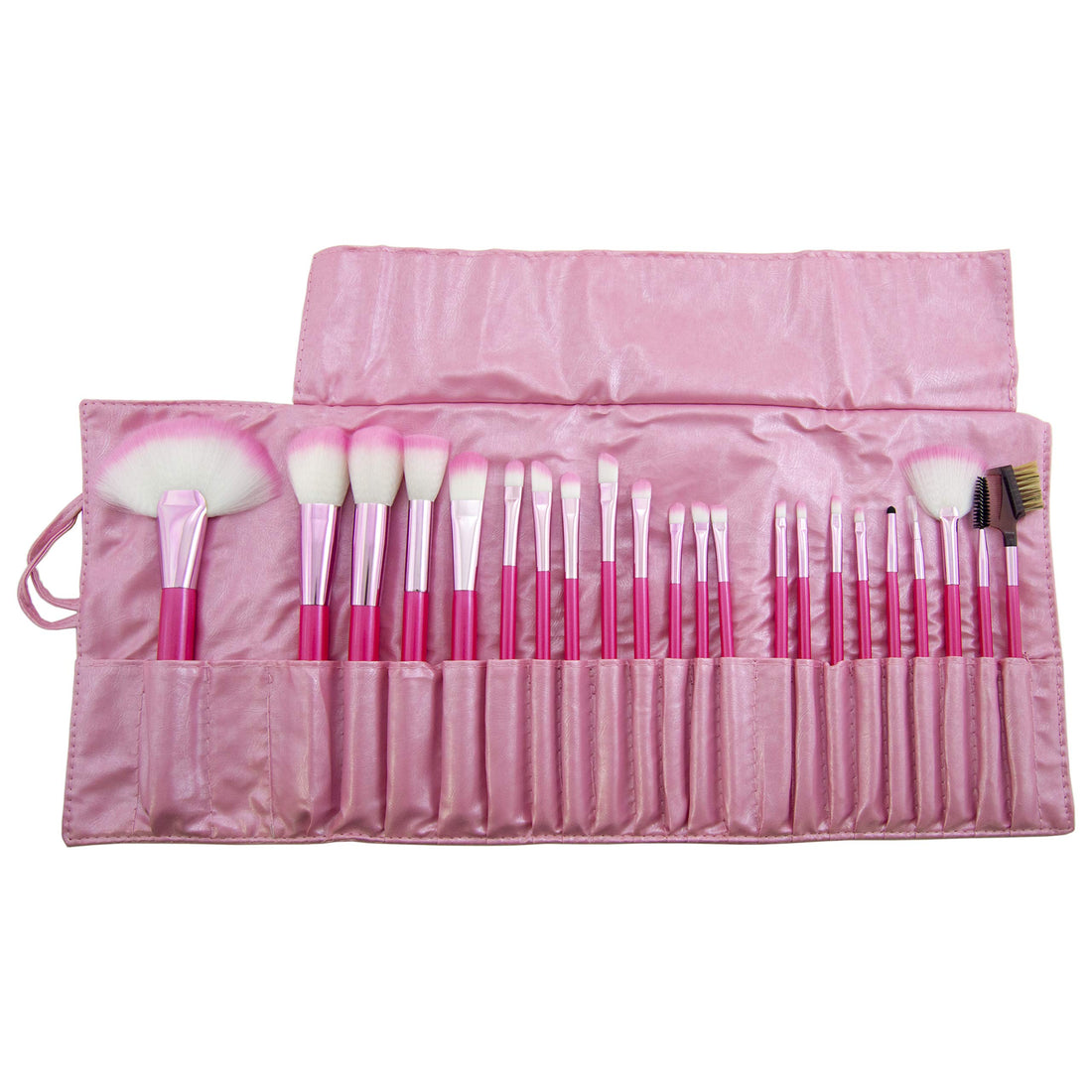 22pcs Professional Cosmetic Makeup Brush Set with Pink Bag Pink
