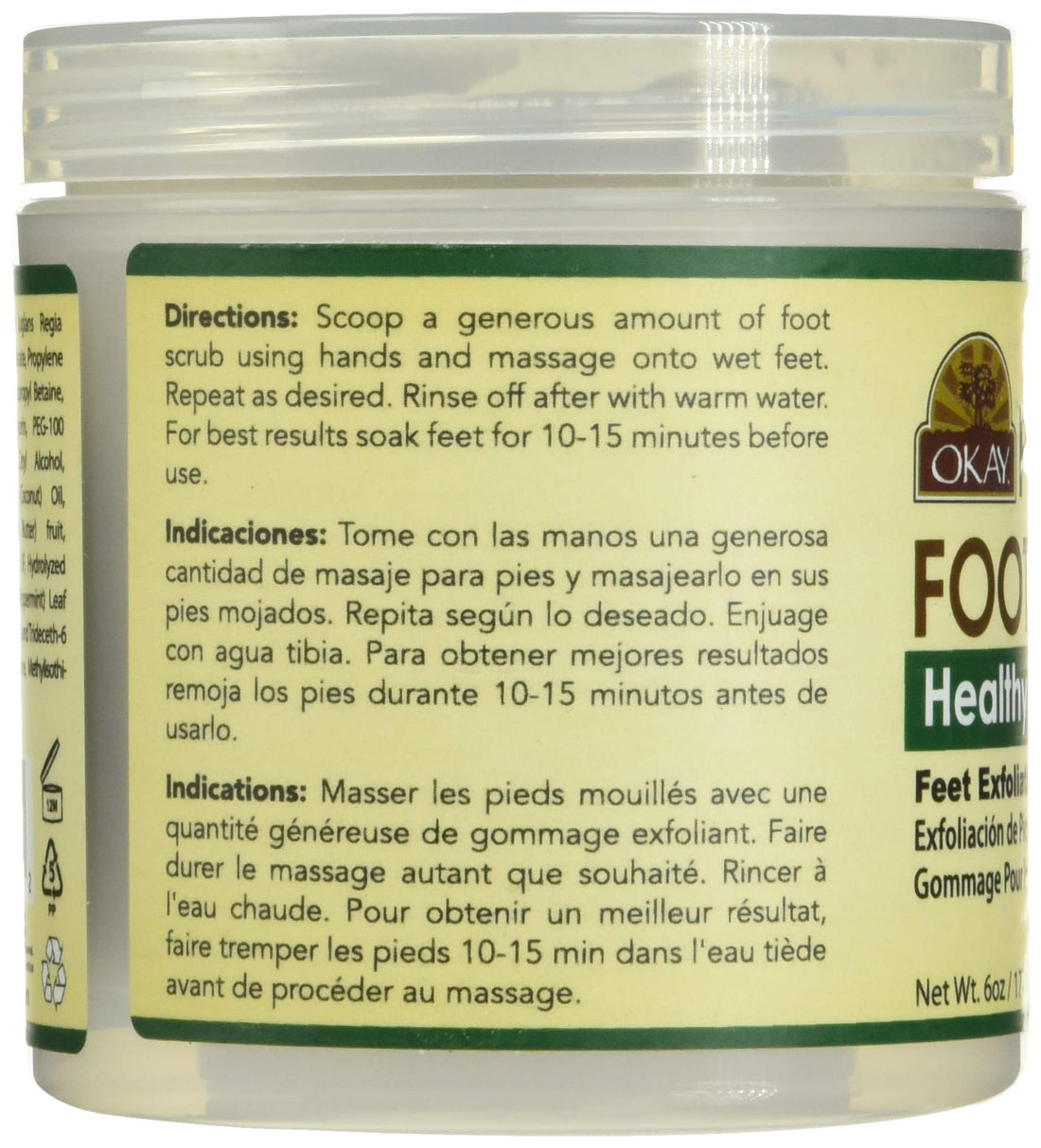 OKAY Peppermint Foot Scrub, 6 Ounce