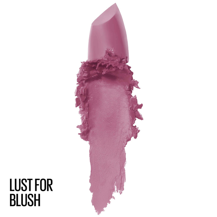 Maybelline Color Sensational Lipstick, Lip Makeup, Matte Finish, Hydrating Lipstick, Nude, Pink, Red, Plum Lip Color, Lust for Blush, 0.15 oz; (Packaging May Vary) (Pack of 2)