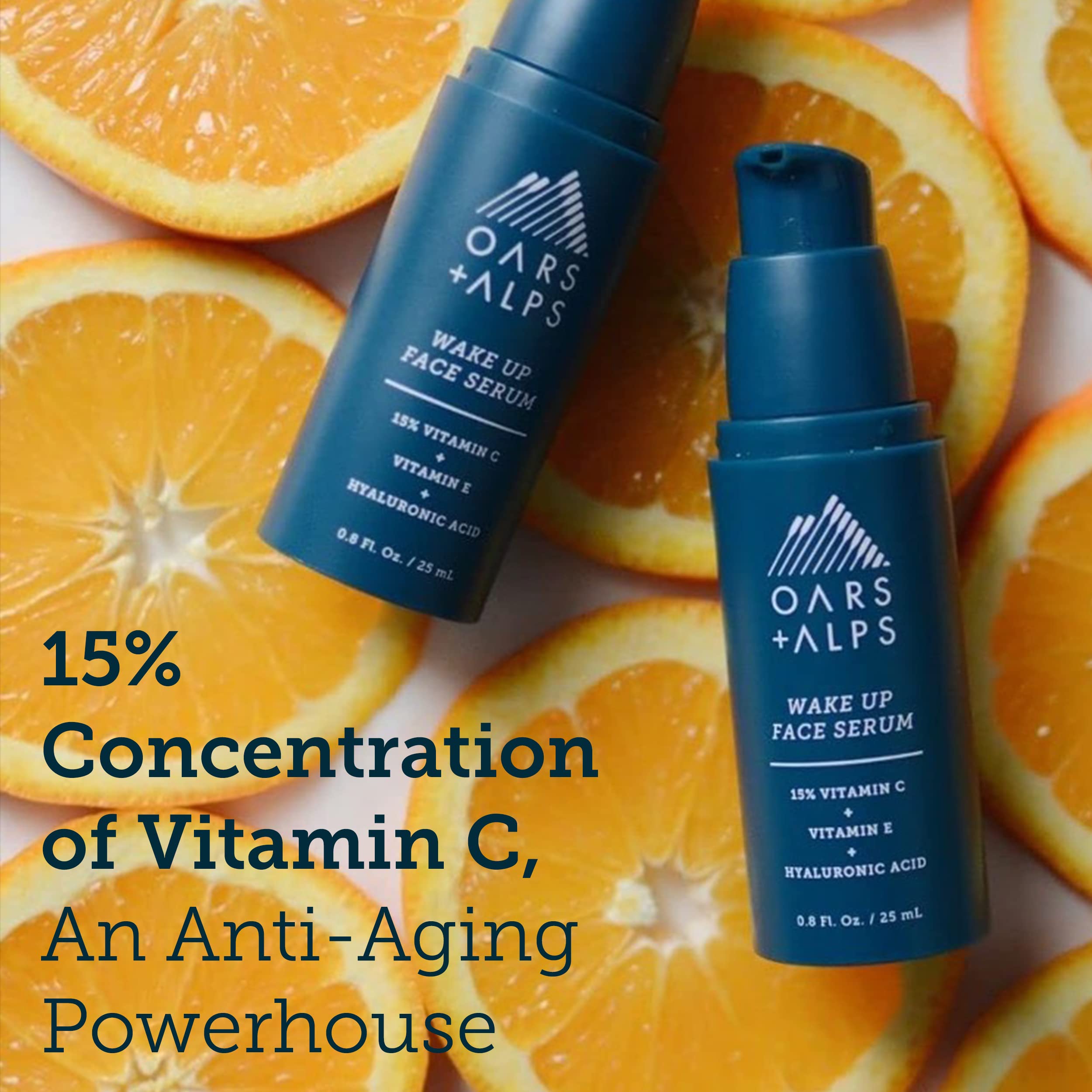 Oars + Alps Anti Aging Vitamin C Serum for Face, Made with Vitamin C, Hyaluronic Acid, and Vitamin E, 0.8 Fl Oz