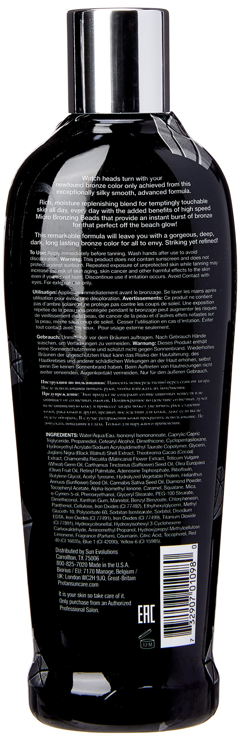 Pro Tan BODACIOUSLY BLACK 50XX with Bronzing Beads - 8.5 oz.