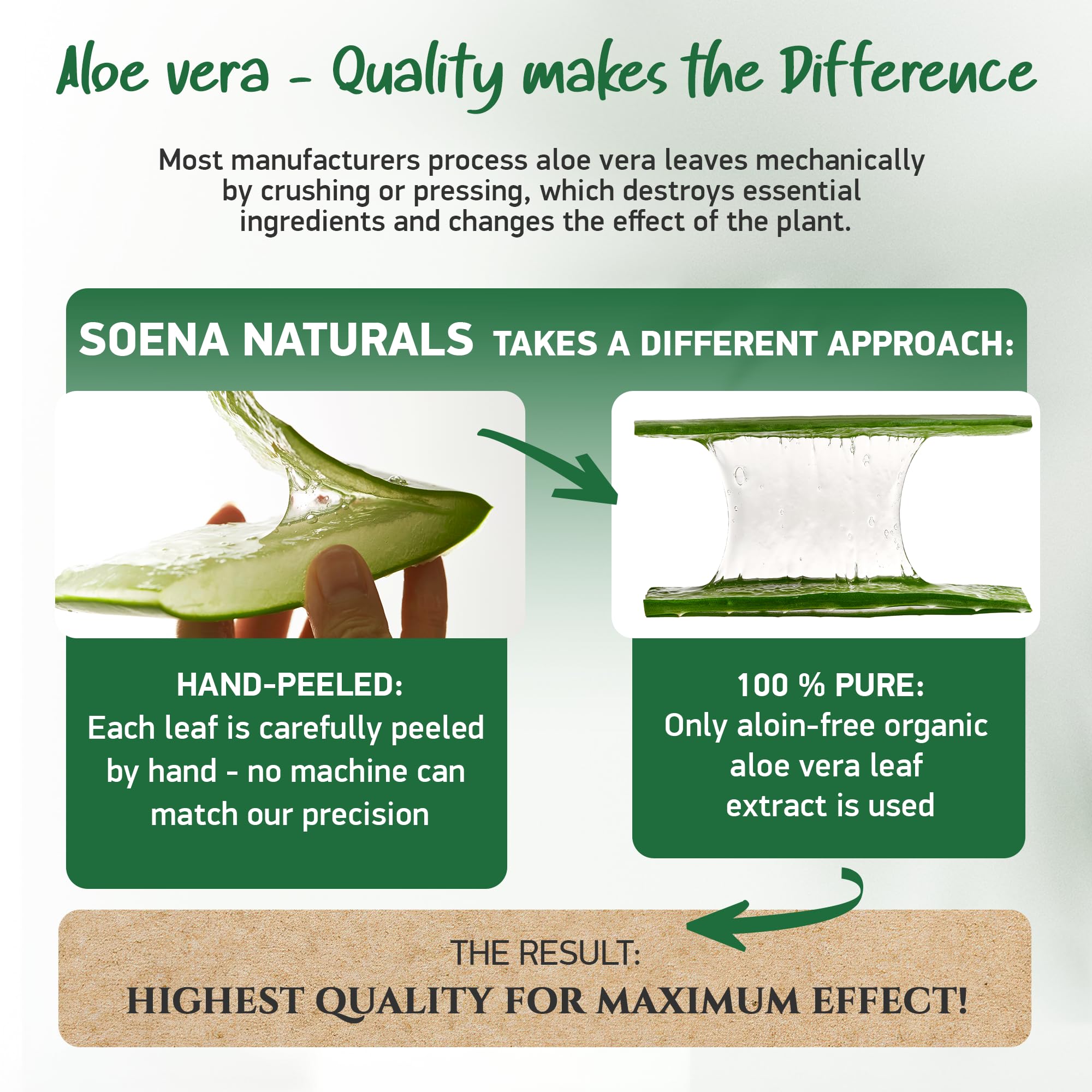 Aloe Vera Gel Organic - Vegan - FROM 100% ORGANIC LEAFES | Natural & Pure - Made in Germany - Certified Organic - Moisturizer - For Face, Skin, Hair, Sunburn relief | Non-Sticky & Fragrance Free