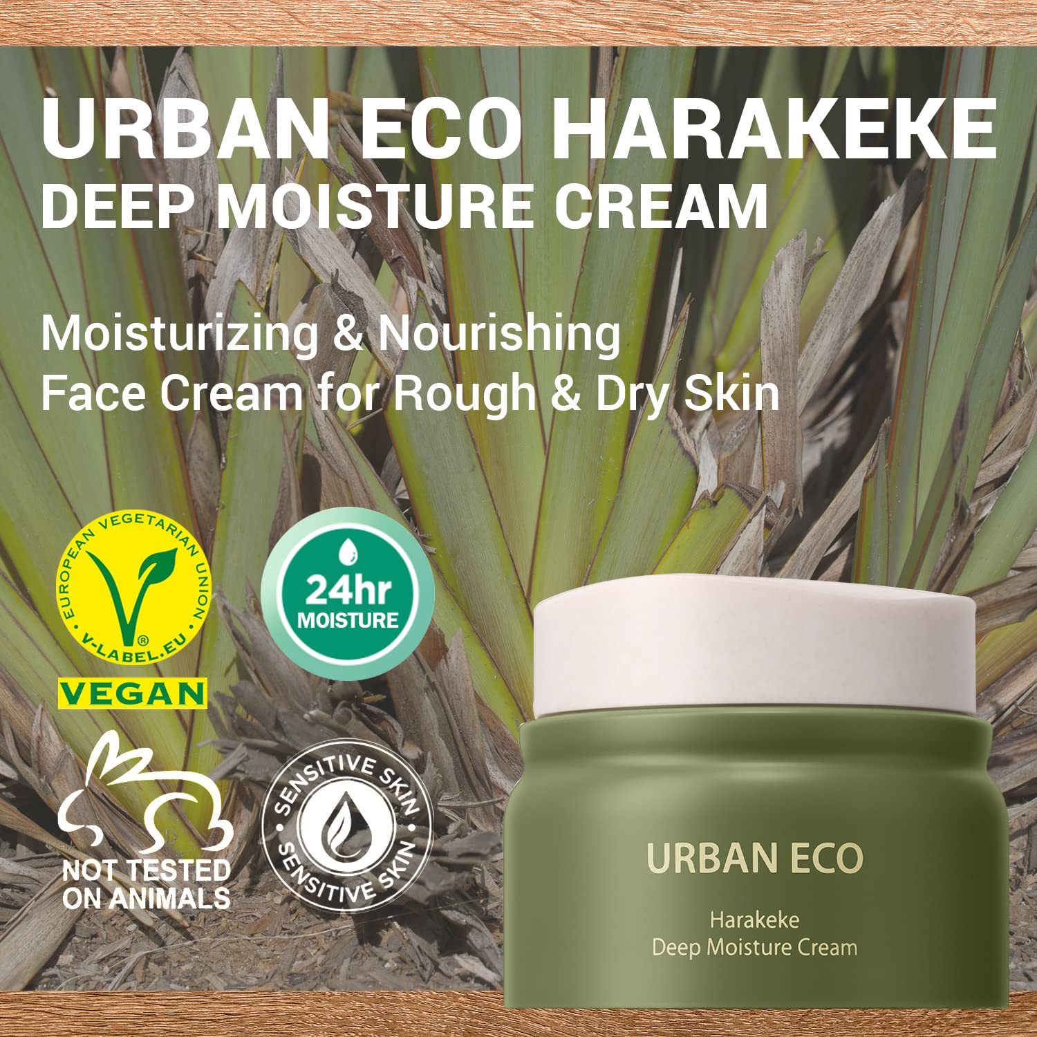 THESAEM Urban Eco Harakeke Deep Moisture Cream 1.69 oz. - Vegan Ultra Moisturizing and Nourishing Day & Night Moisturizer - Firming Healthy Looking Skin - Harakeke Root Extract and Ceramides