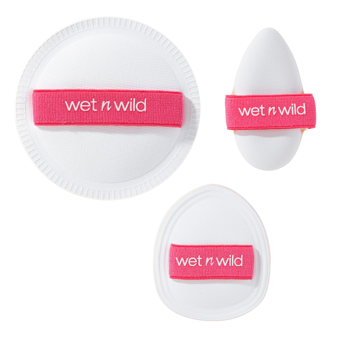 wet n wild Triple Feature 3-Piece Cushion Sponge Set, Ultra-Soft Versatile Makeup Blenders for Liquid & Powder, Seamless Streak-Free Application, Hands-Free Grip with Stretchy Ribbon, Cruelty-Free