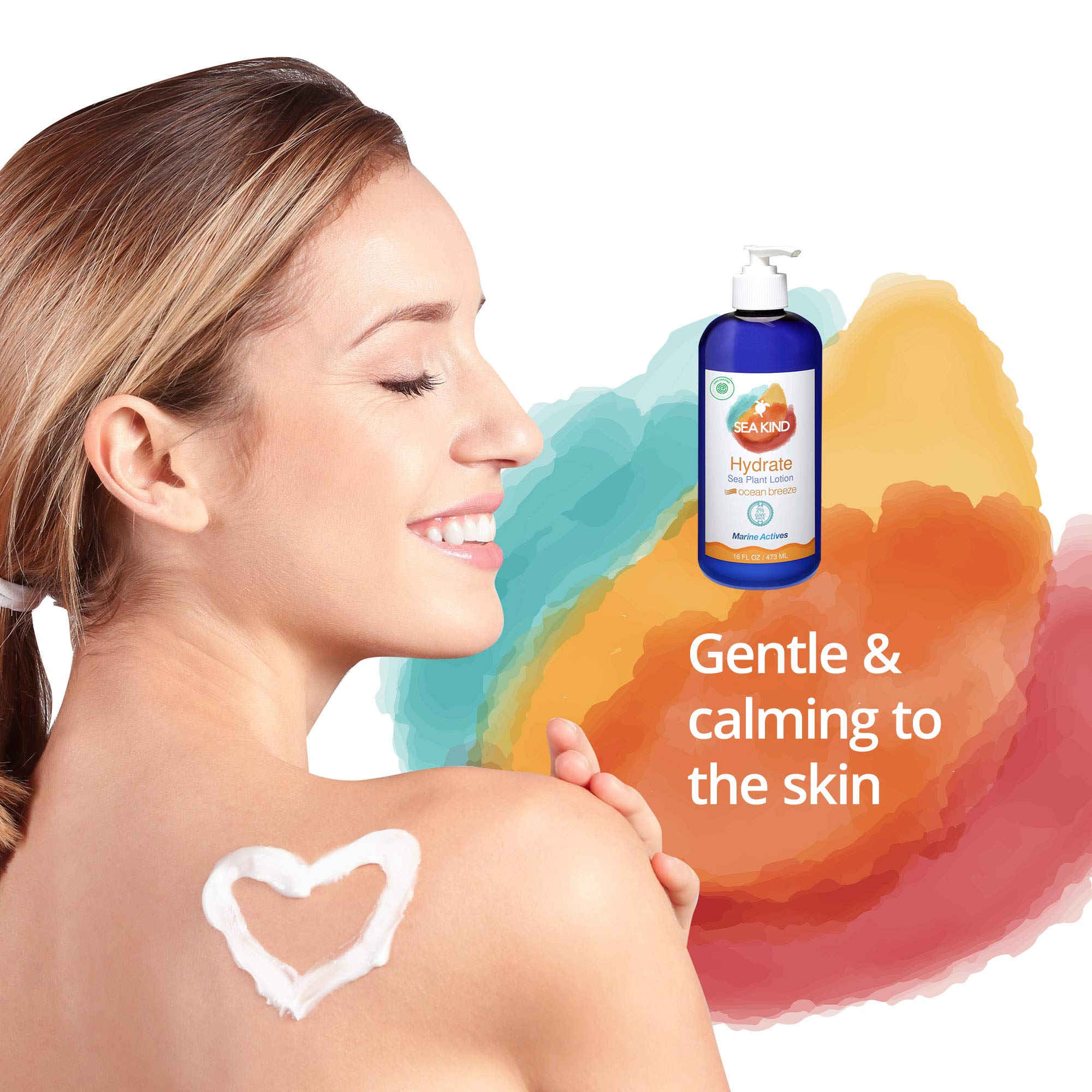 Sea Kind All Natural Hydrate Sea Mist Sea Plant Hand and Body Lotion for Women and Men, Essential Oil Scent, 16 Fl Oz, Non Comedogenic, Vegan Moisturizer for Dry and Sensitive Skin, No Parabens