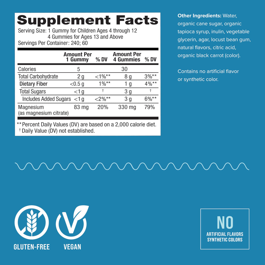 Natural Vitality Calm, Magnesium Citrate Supplement, Stress Relief Gummies, Supports a Healthy Response to Stress, Gluten Free, Vegan, Raspberry Lemon, 240 Gummies (Packaging May Vary)