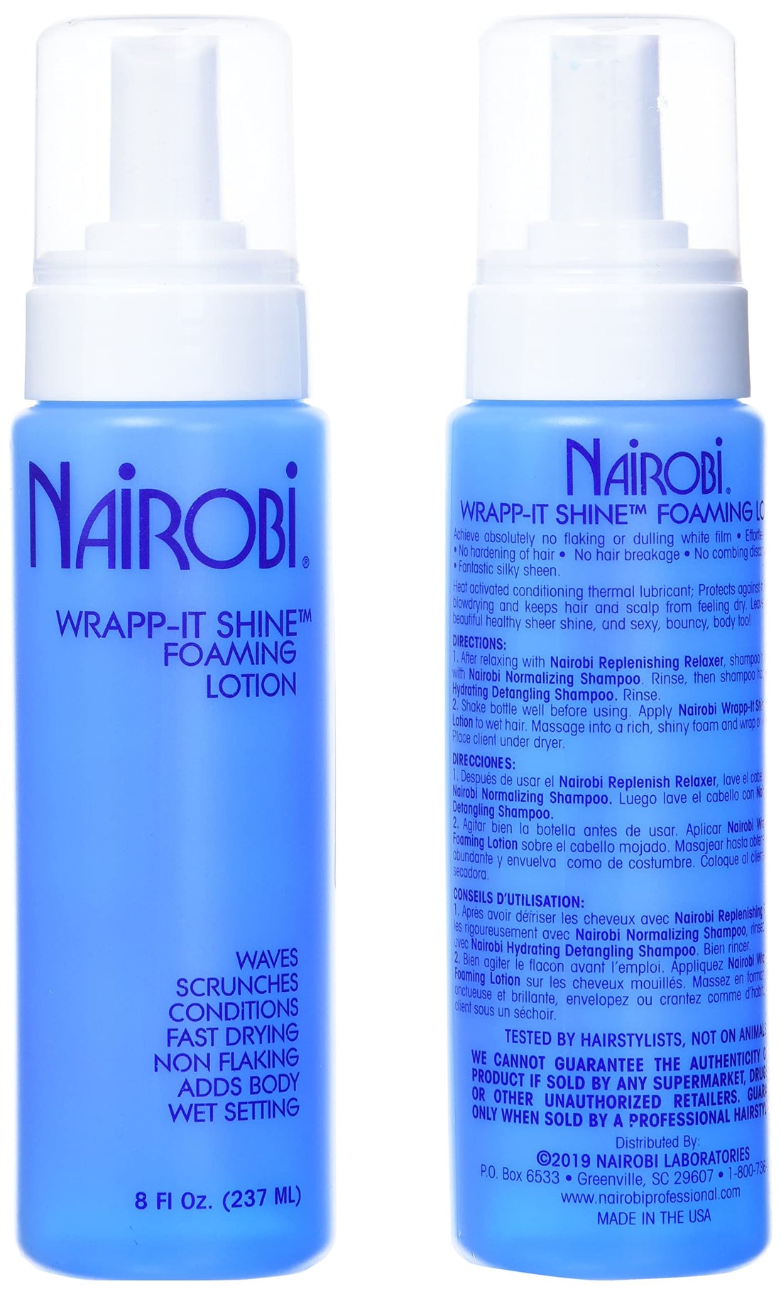 Nairobi Wrapp-It Shine Foaming Lotion 8oz (Pack of 2)
