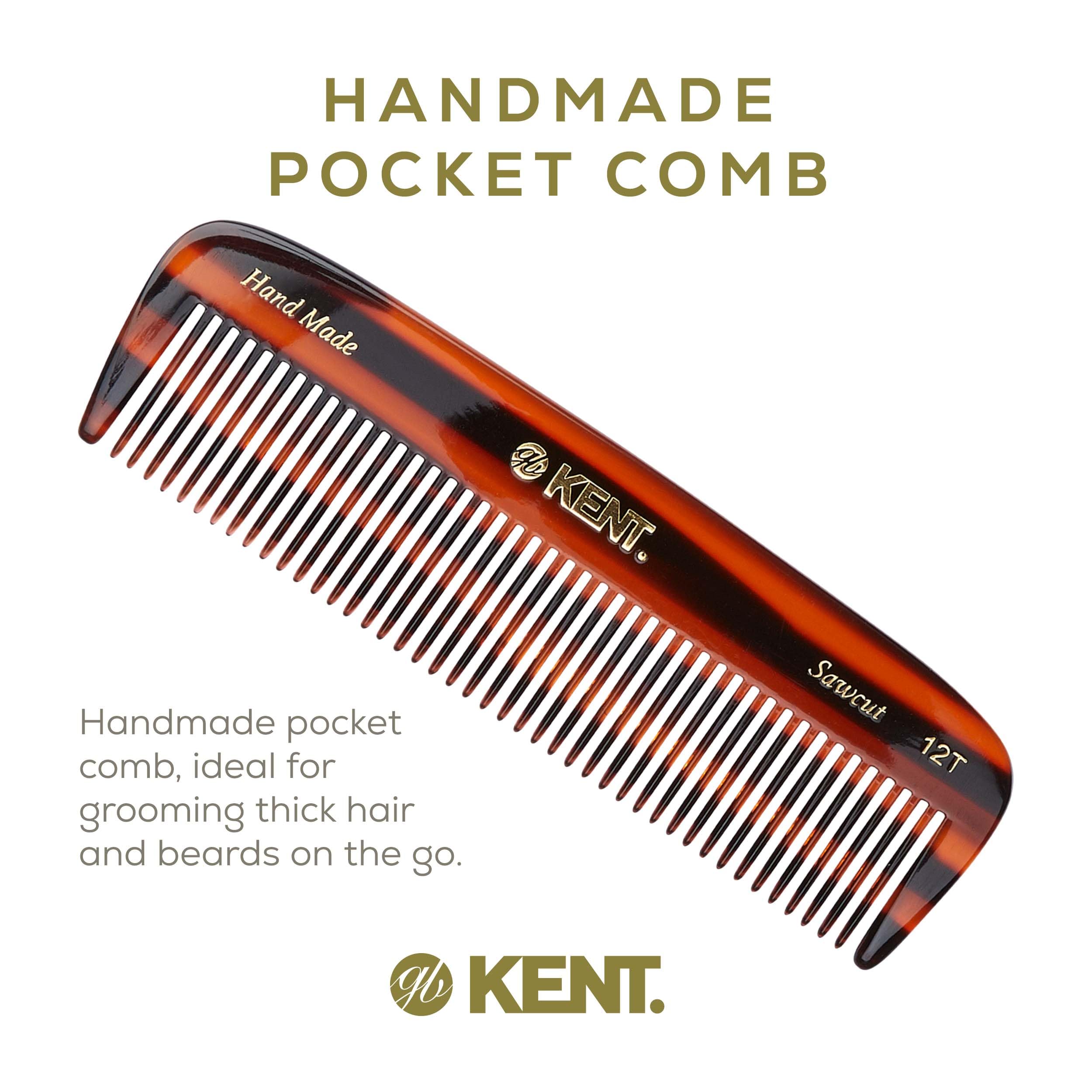 Kent Authentic Handmade Pocket Comb, Dark Brown, 146mm