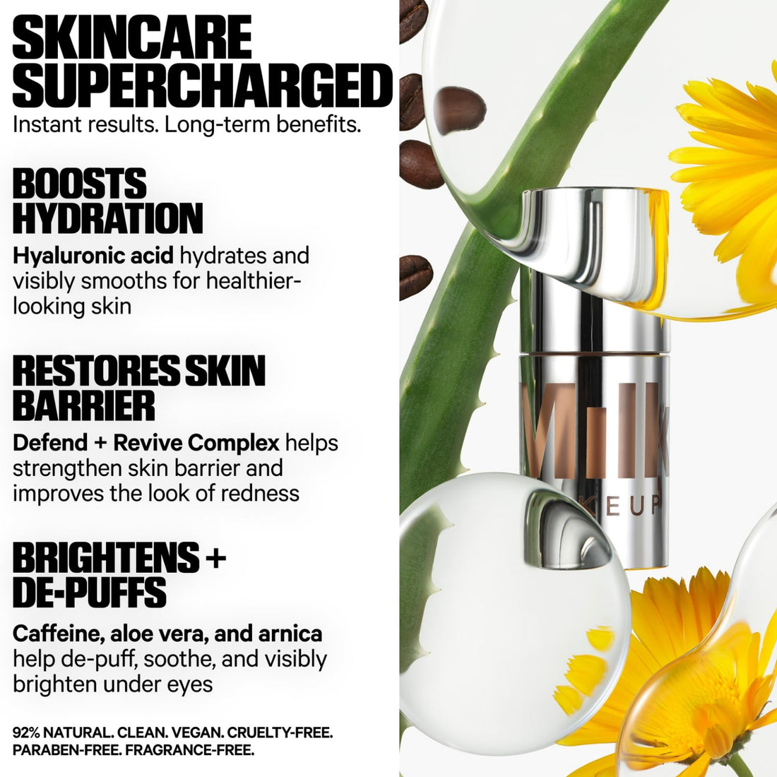 Milk Makeup Future Fluid All Over Cream Concealer, 6C (Fair with Cool Undertones) - 0.28 fl oz - Medium-to-Full Coverage - Up to 12-Hour Wear - Crease-Proof Finish - Vegan, Cruelty Free