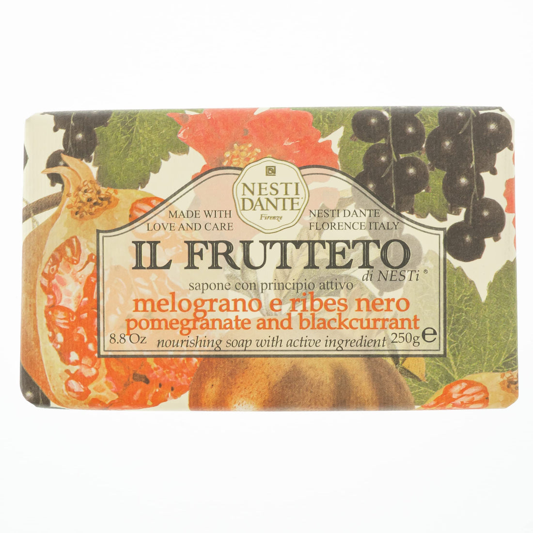 Nesti Dante Il Frutteto Pomegranate and Black Currant Natural Fruit Scented Bar Soap for Bath Hands and Body 250g by Nesti Dante