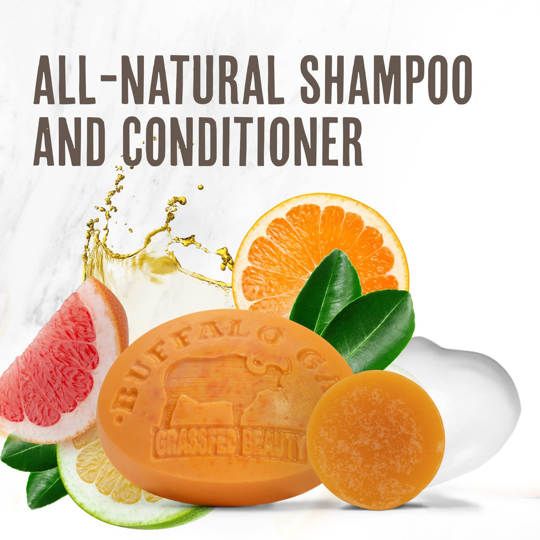 MSM Shampoo Bar + Hyaluronic Hair Conditioner Bar, Solid Bar Shampoo and Conditioner for Hair Growth, Non-Soap, For All Hair Types, Citrus, Set of 2