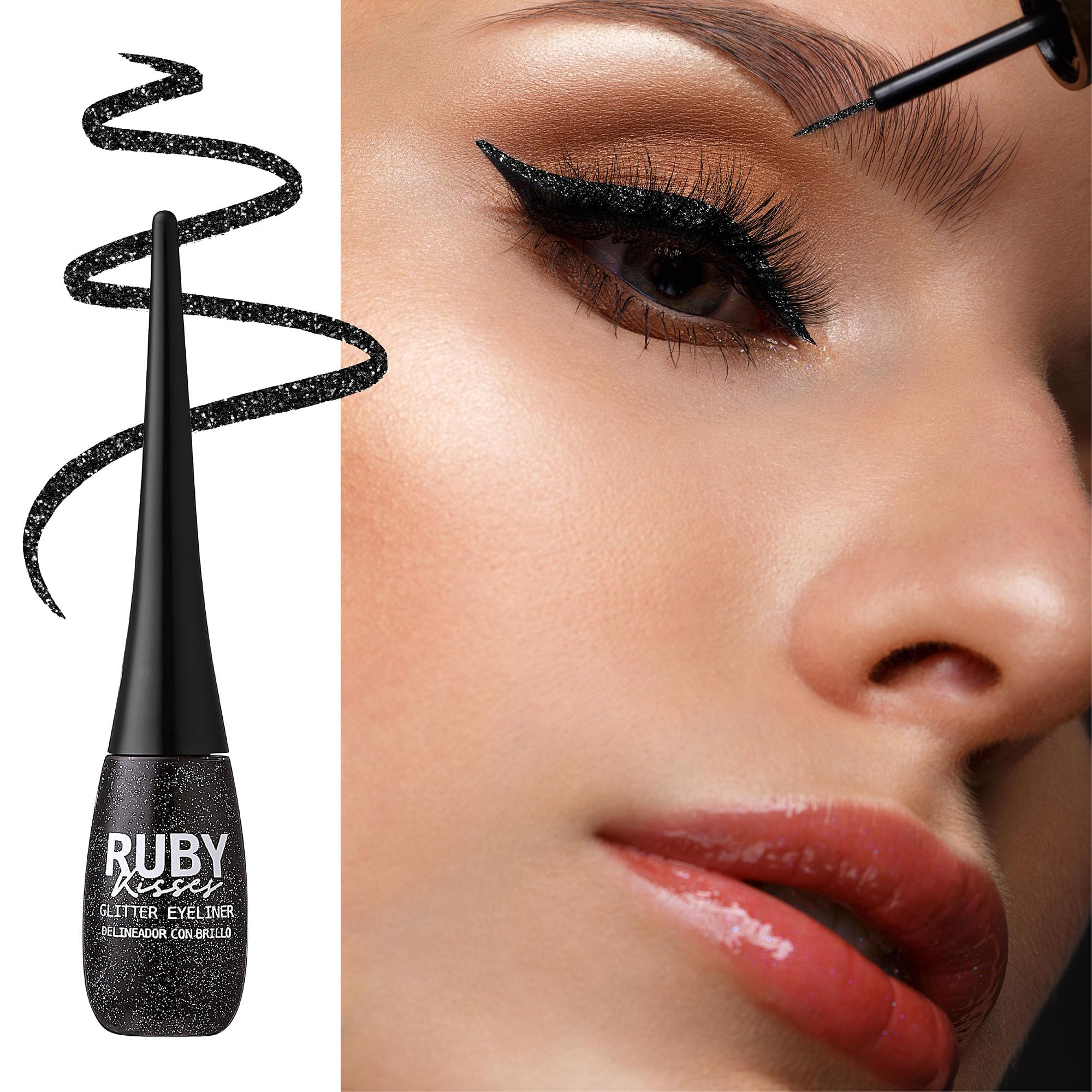 Ruby Kisses i Bling Glitter Eyeliner Gel-Based GLE01 Glitz N' Black AD