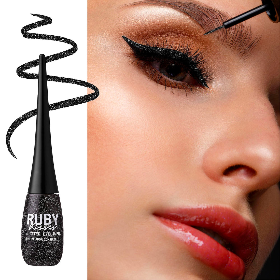 Ruby Kisses i Bling Glitter Eyeliner Gel-Based GLE01 Glitz N' Black AD