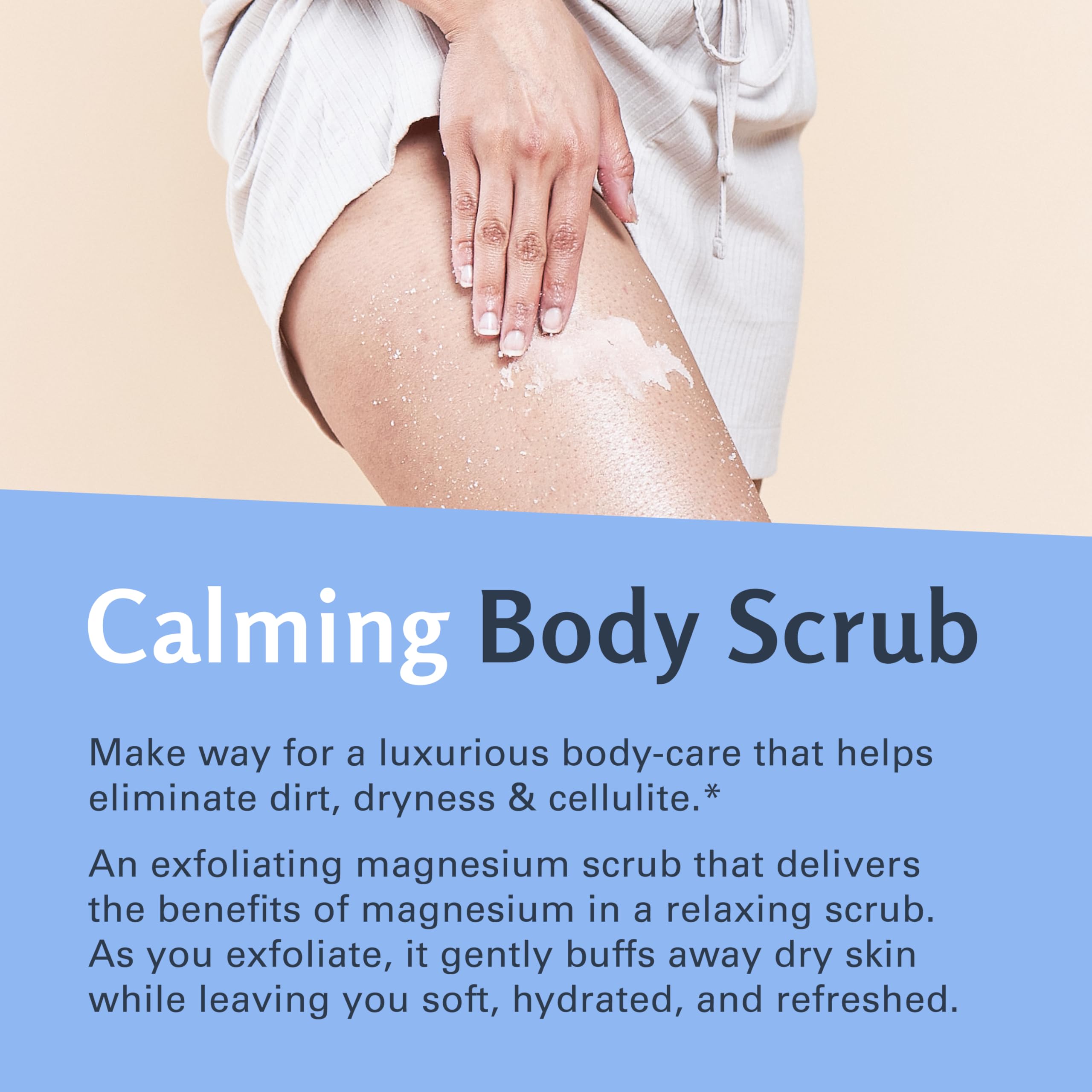 Magnesium Body Scrub for Sore Muscles, Exfoliation, Relaxation and Deep Hydration | Calming & Moisturizing Mineral-Rich Dead Sea Salt Formula With Collagen, Stem Cell & Shea Butter, 16 OZ (453 G)