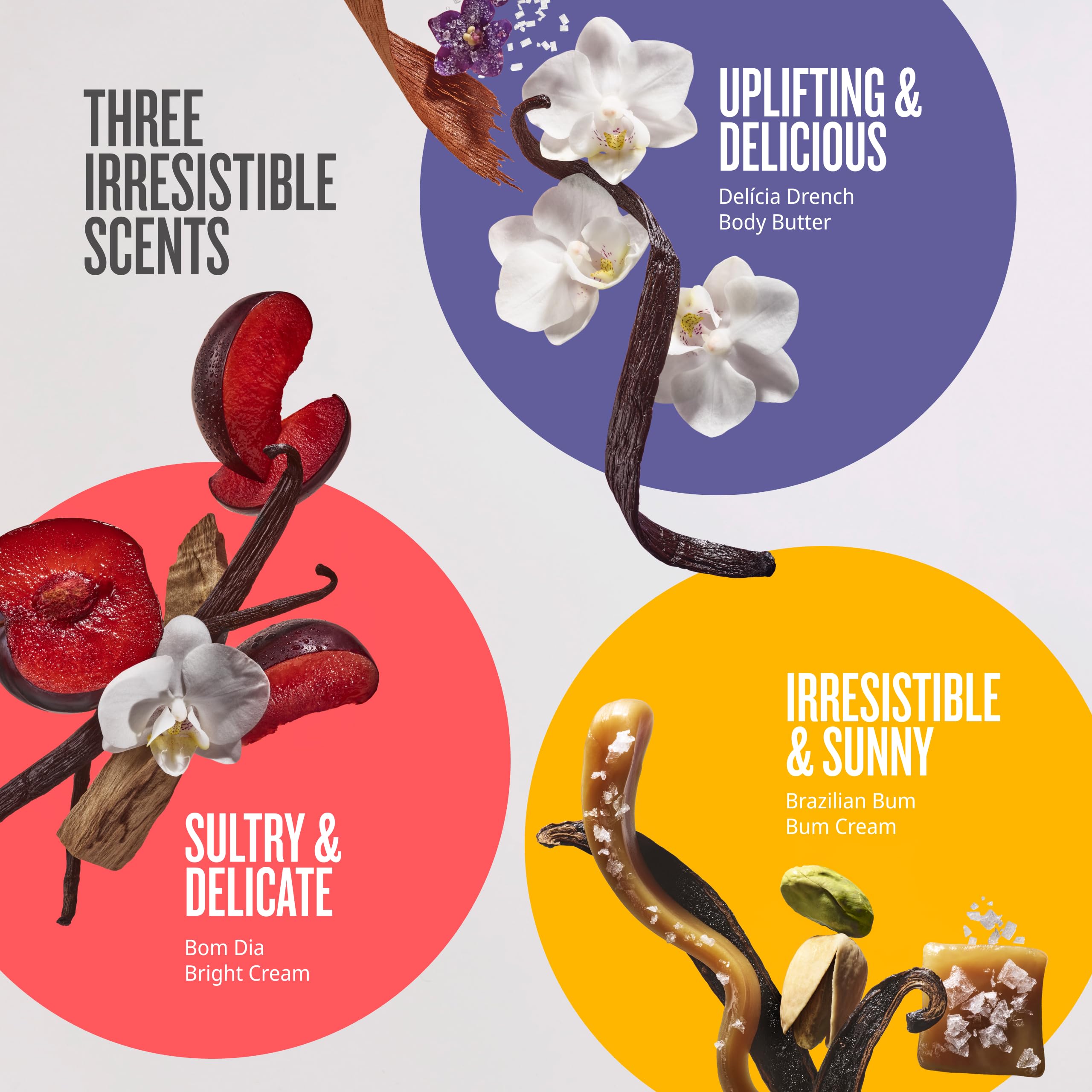 SOL DE JANEIRO Rio Trio Mini Vanilla Body Cream Discovery Set - Brazilian Bum Bum Cream, Delicia Drench Body Butter, Bom Dia Bright 50 ml - Amazon Exclusive Trial Set ($48 value)