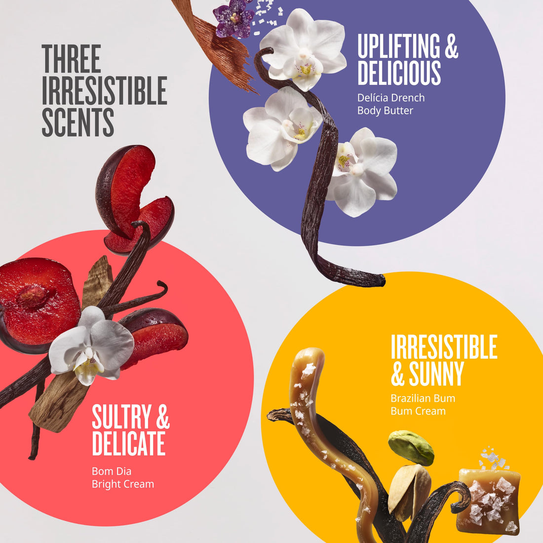 SOL DE JANEIRO Rio Trio Mini Vanilla Body Cream Discovery Set - Brazilian Bum Bum Cream, Delicia Drench Body Butter, Bom Dia Bright 50 ml - Amazon Exclusive Trial Set ($48 value)