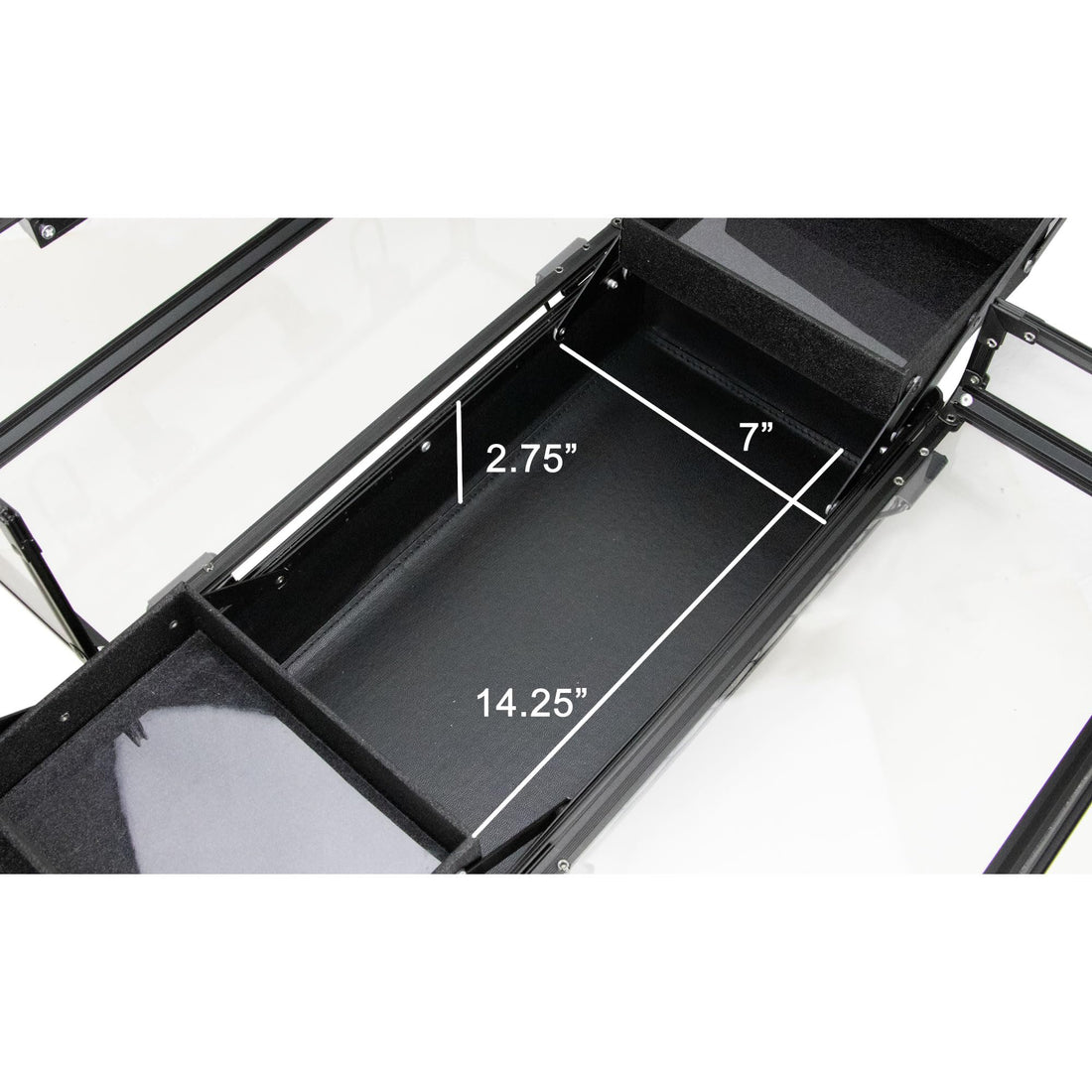 Ver Beauty Professional Jewelry & Makeup Organizer, 3.8mm Heavy Duty Acrylic Travel Case with 6 Extendable Trays and Keylocks, Black Diamond