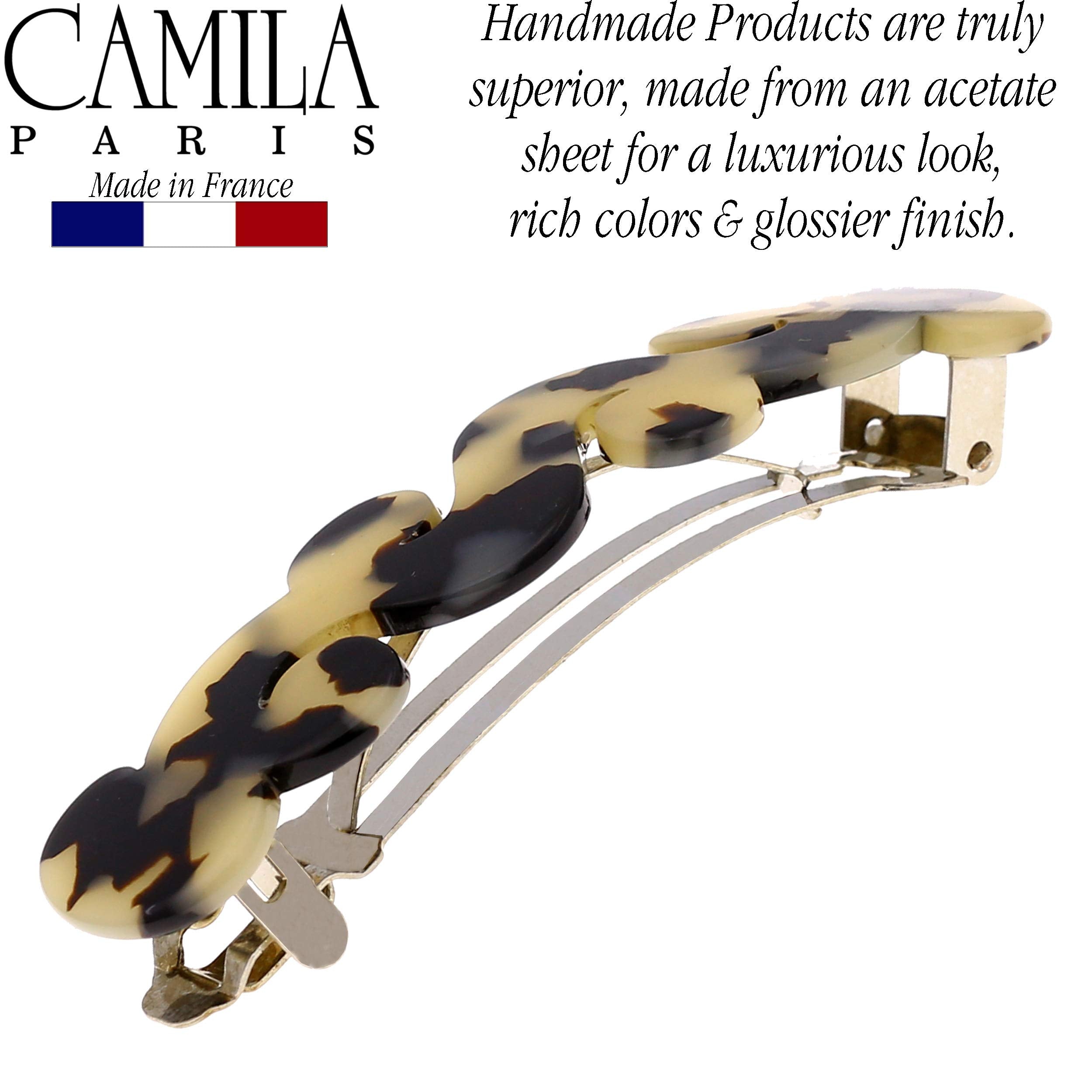 Camila Paris - V105 (3), French woman Hair Accessories, Barrette, Handmade. Strong and Durable Hair Ornaments. Made in France