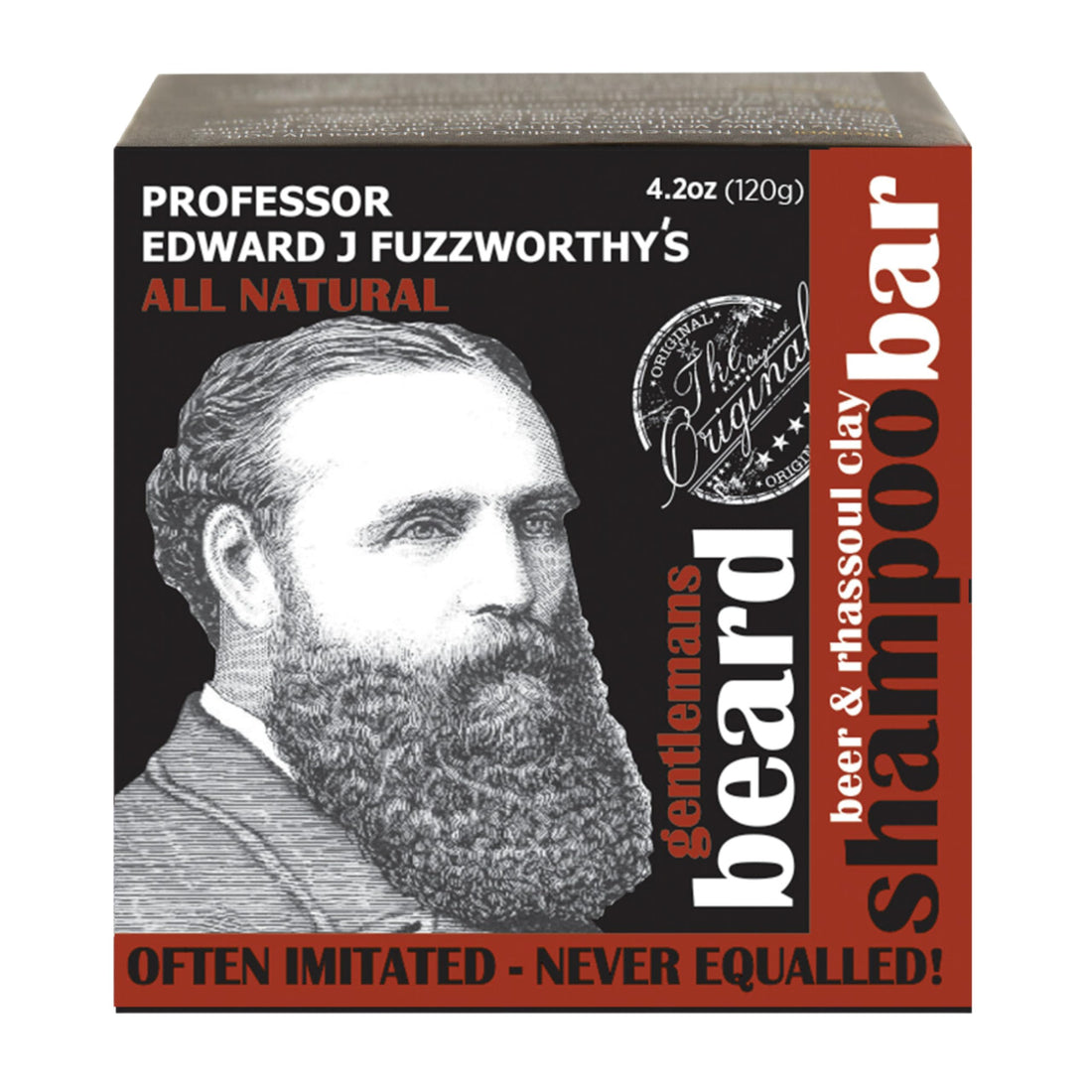 Professor Fuzzworthy’s Beard Shampoo Bar for Extra Soft Healthy Beard - Tames Beard with Beer & Rhassoul Clay - All Natural Ingredients - Australia, 4.2 oz