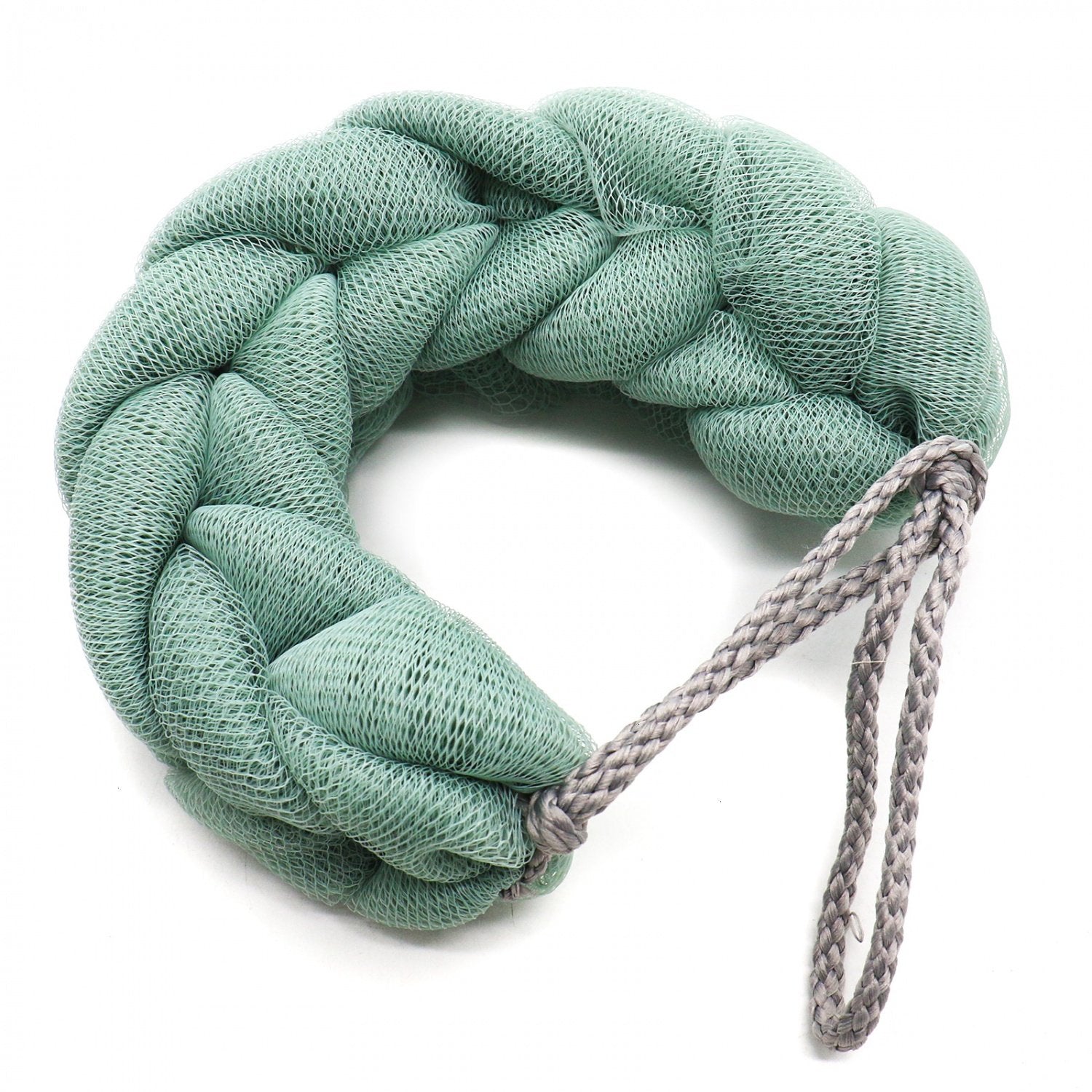 Huele 2 Pcs Exfoliating Bath Sponge Shower Pouf Loofah Back Scrubber Mesh Strap Skin Washer With Rope Handles