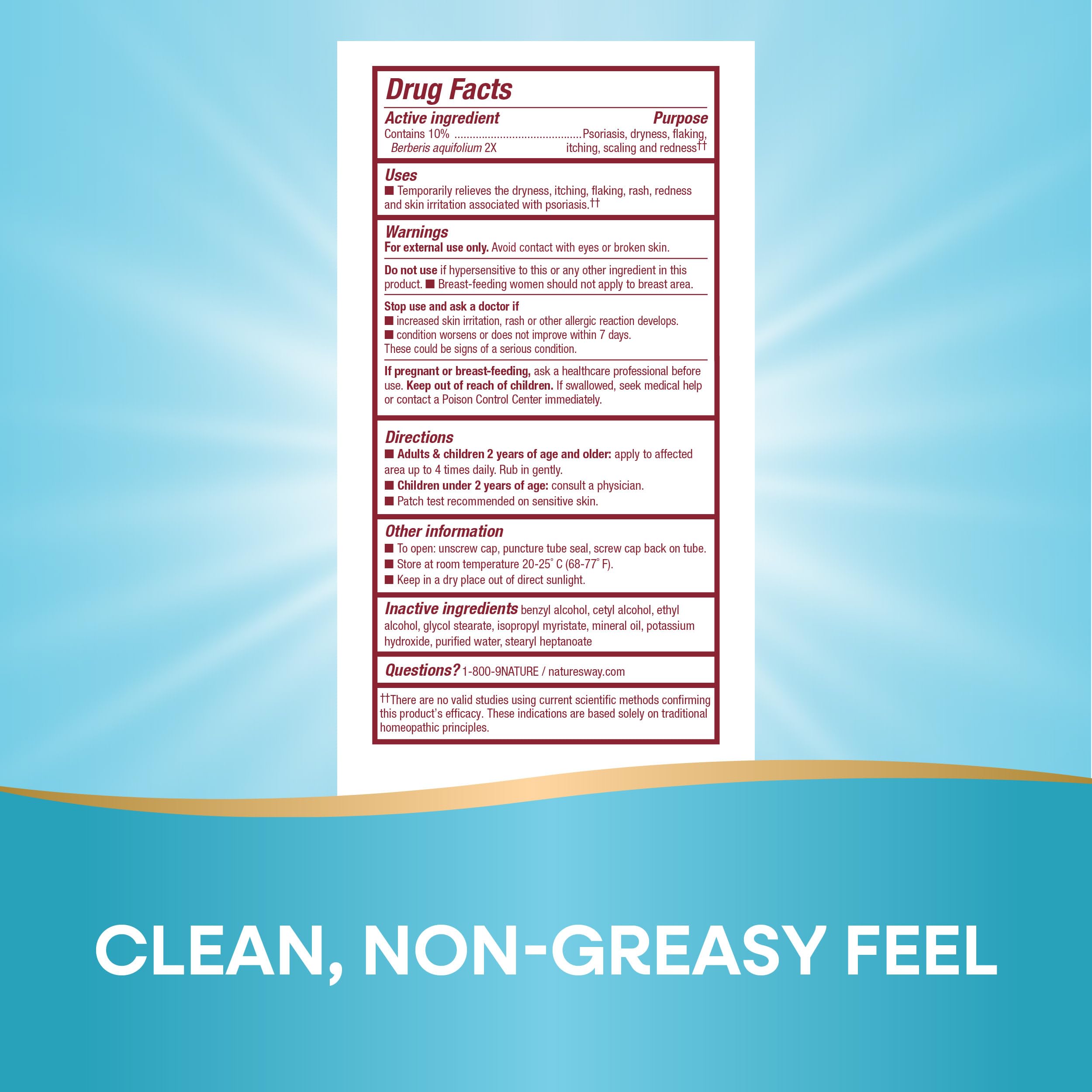 Nature's Way Boericke & Tafel Psoriaflora Topical Cream, Dry Skin Relief††, Reduces Redness & Itching††, Psoriasis Treatment††, 1 Oz