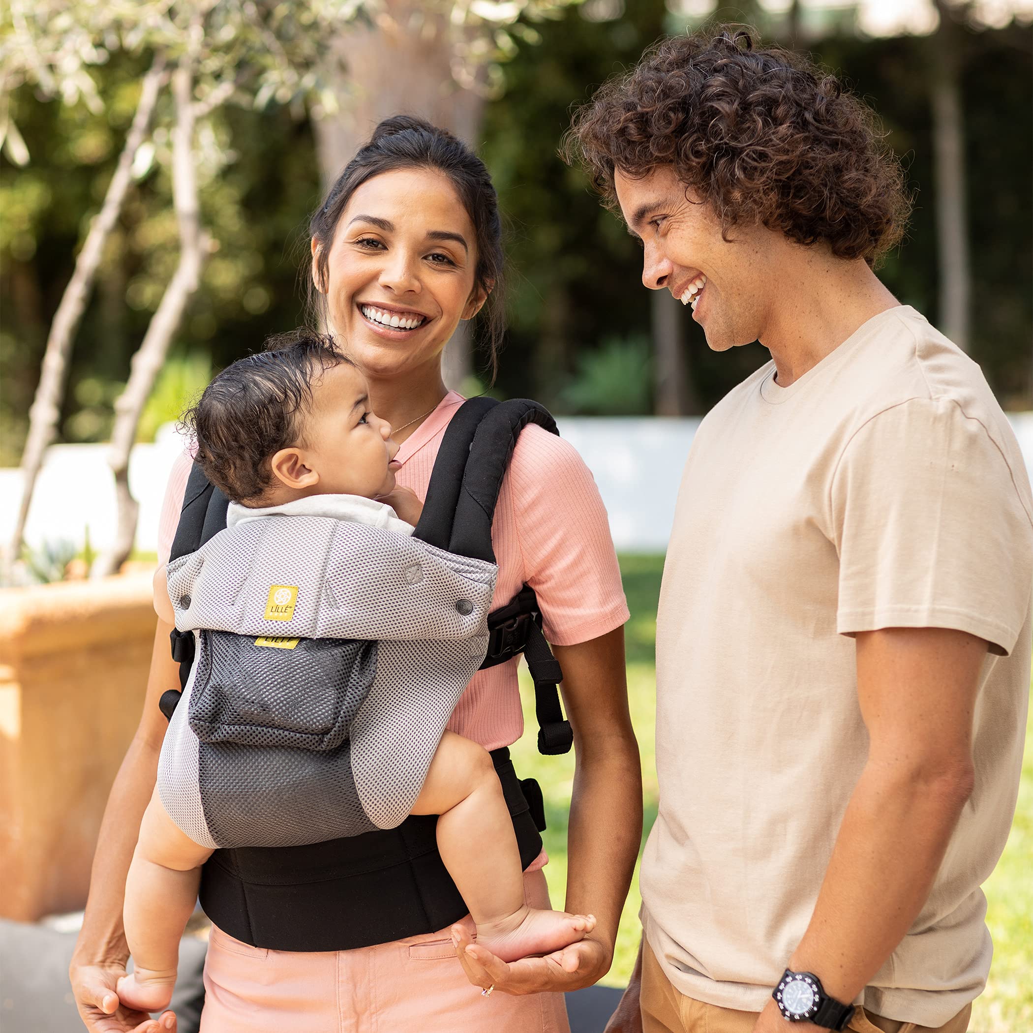 LÍLLÉbaby Complete Airflow Ergonomic 6-in-1 Baby Carrier Newborn to Toddler - with Lumbar Support - for Children 7-45 Pounds - 360 Degree Baby Wearing - Inward and Outward Facing - Charcoal/Silver
