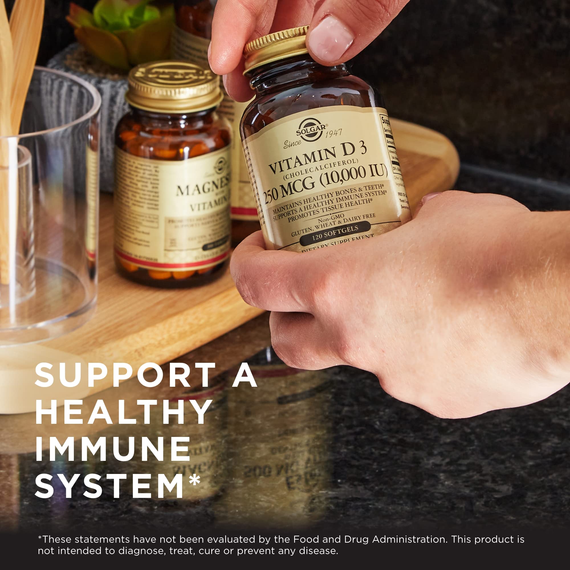 Solgar Vitamin D3 (Cholecalciferol) 250 MCG (10,000 IU), 120 Softgels - 3 Pack - Helps Maintain Healthy Bones & Teeth - Immune System Support - Non-GMO, Gluten Free, Dairy Free - 360 Total Servings