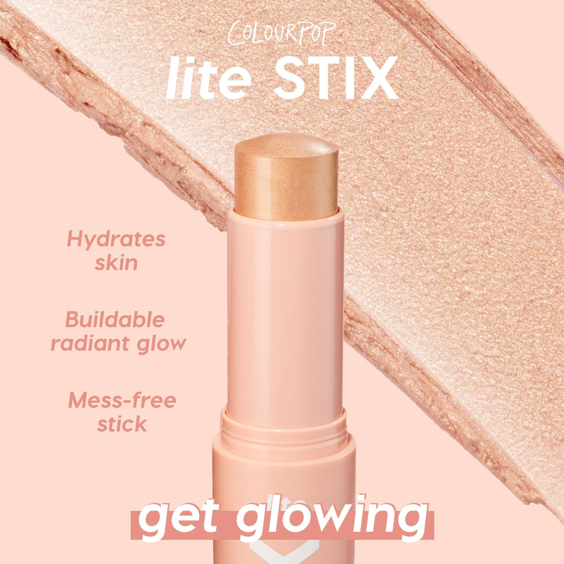 ColourPop Lite Stix Cream Highlighter - Blendable Highlighter Makeup with a Luminous, Dewy Finish - Long-Lasting Formula and Easy On-The-Go Application - Glazey (0.33 oz)