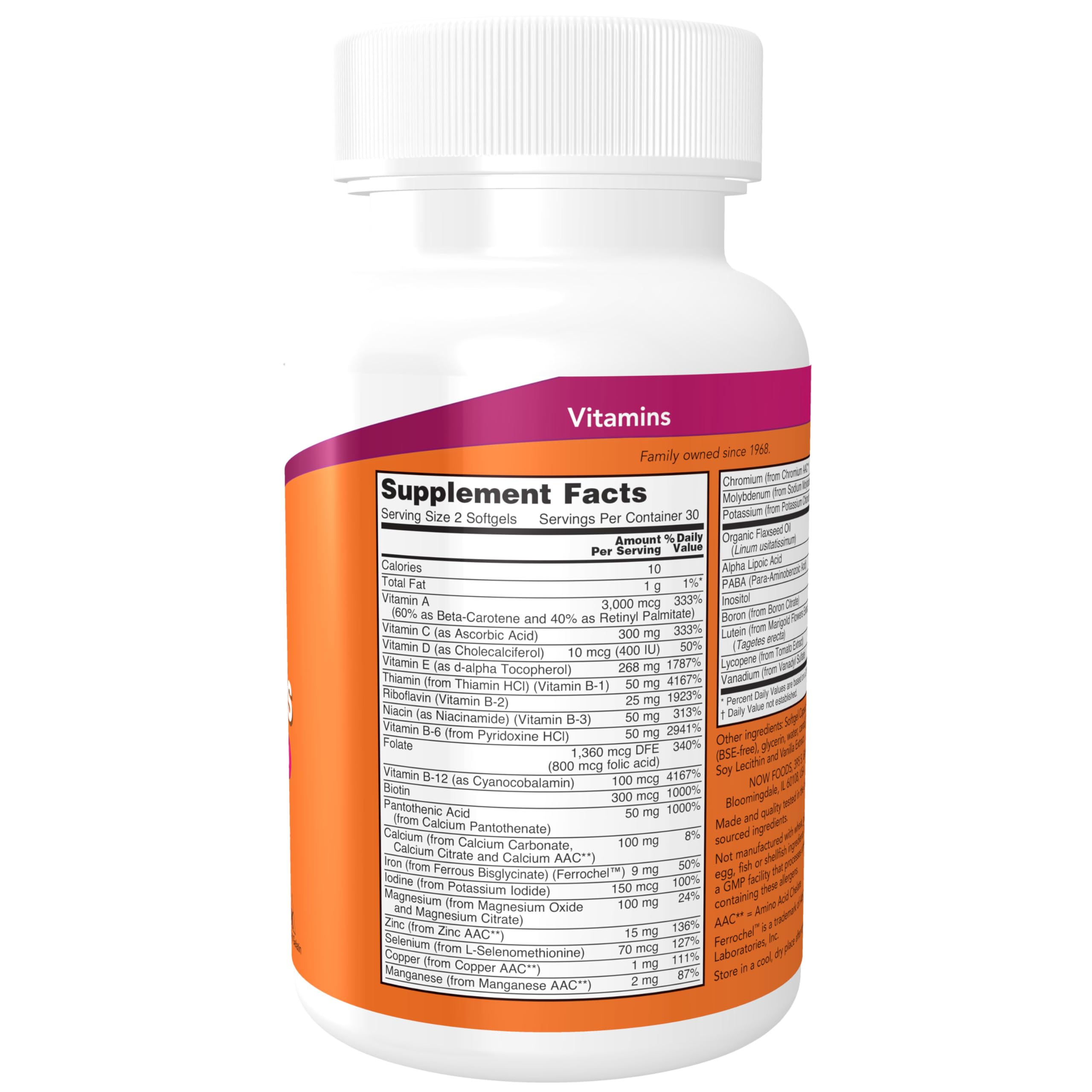 NOW Foods Supplements, Liquid Multi Gels with Lutein and Lycopene, plus Flax Seed Oil, 60 Softgels