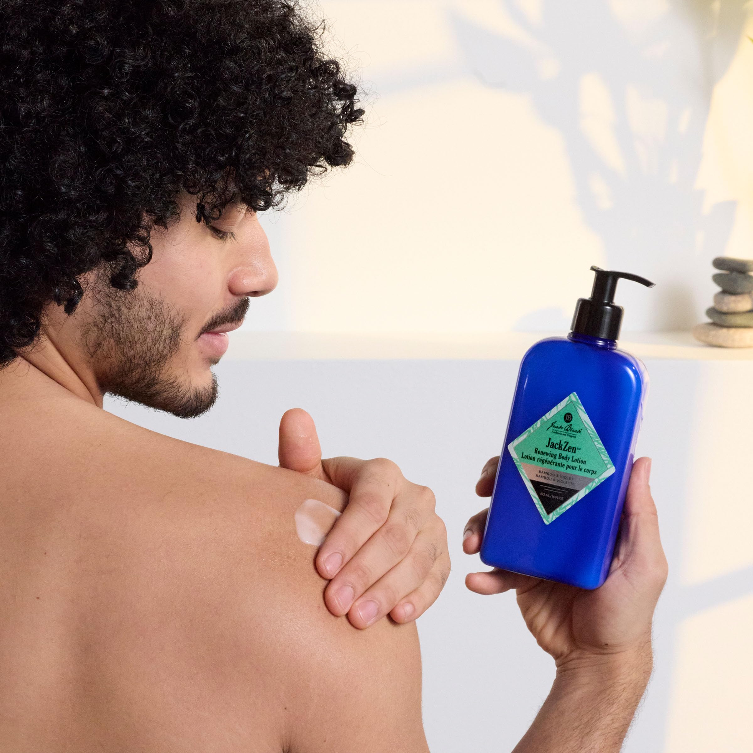 Jack Black Jackzen Renewing Body Lotion, 3 oz. – Earthy Fragrance, Travel Lotion for Dry Skin, Fast-Absorbing Body Moisturizer, Hydrating Skin Lotion, Hand Lotion for Men & Women