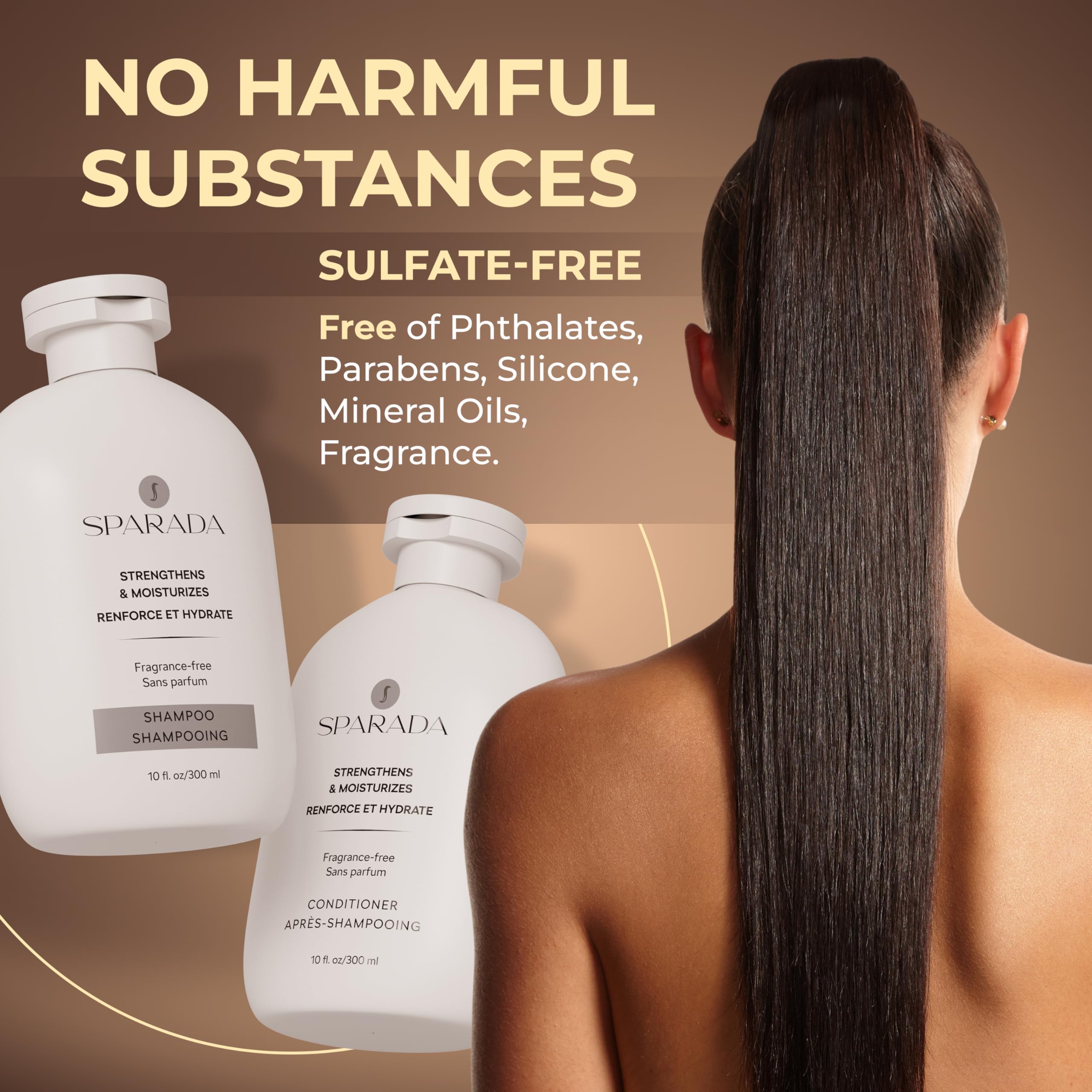 Moisturizing & Strengthening Shampoo and Conditioner Set, Natural with Biotin, Jojoba & Argan Oil, Sulfate-Free, Anti-Hair Loss, Hydrating for Dry, Damaged & Colored Hair, Frizz Control, 10 Fl Oz Each