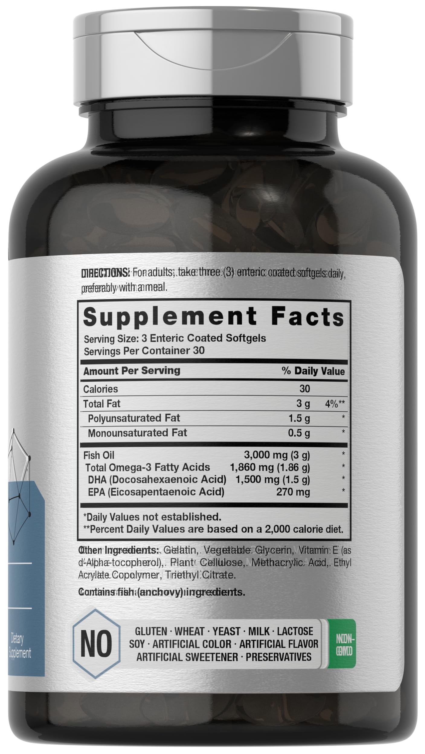 Horbaach DHA Supplement 1500mg | 90 Softgels | EPA, Omega 3, DHA | Non-GMO, Gluten Free
