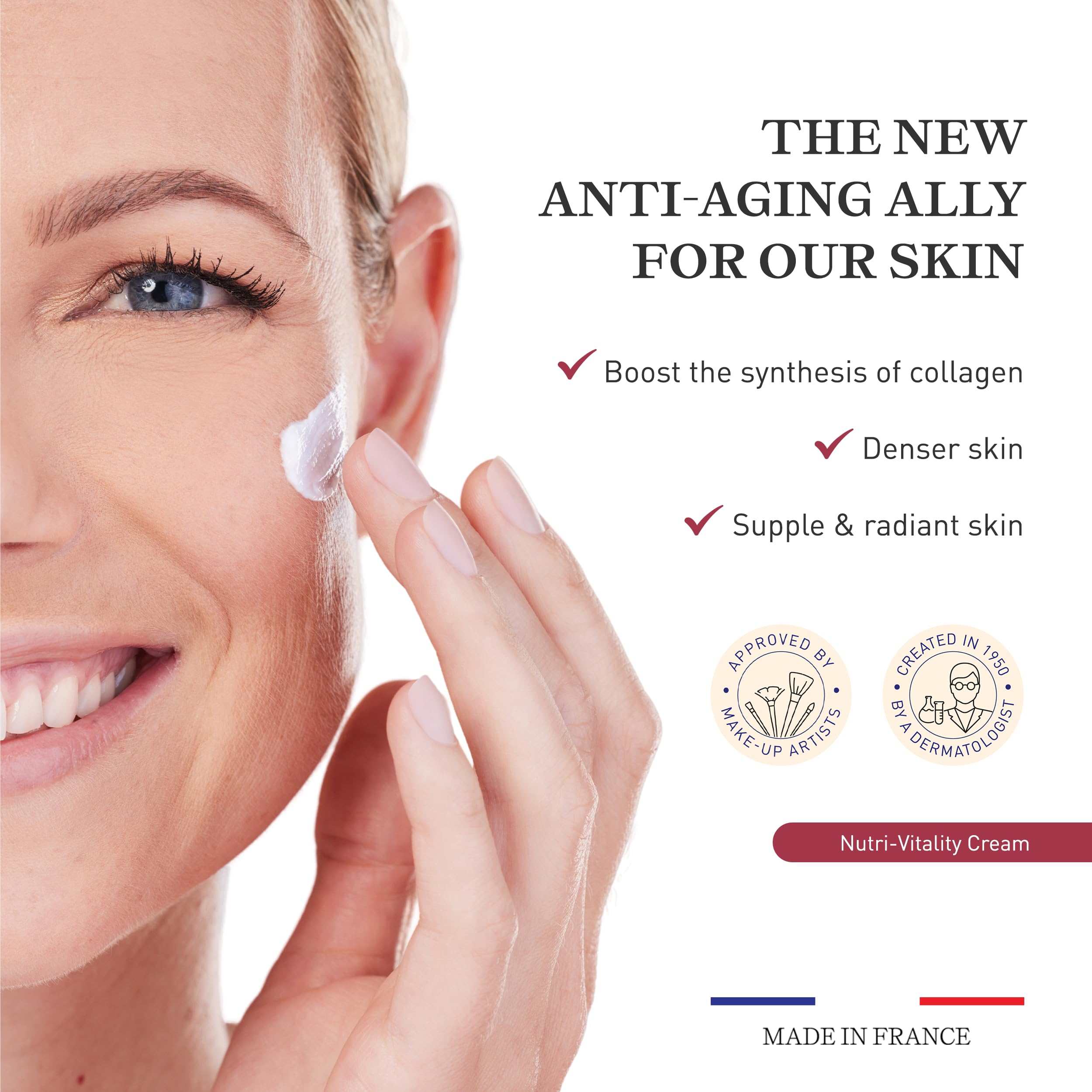 Embryolisse Nutri-Vitality Age-Defying Face Cream, Collagen-Supporting Moisturizer for Mature, Sensitive Skin with Red Maple Extract & Macadamia Oil, 1.69 fl oz