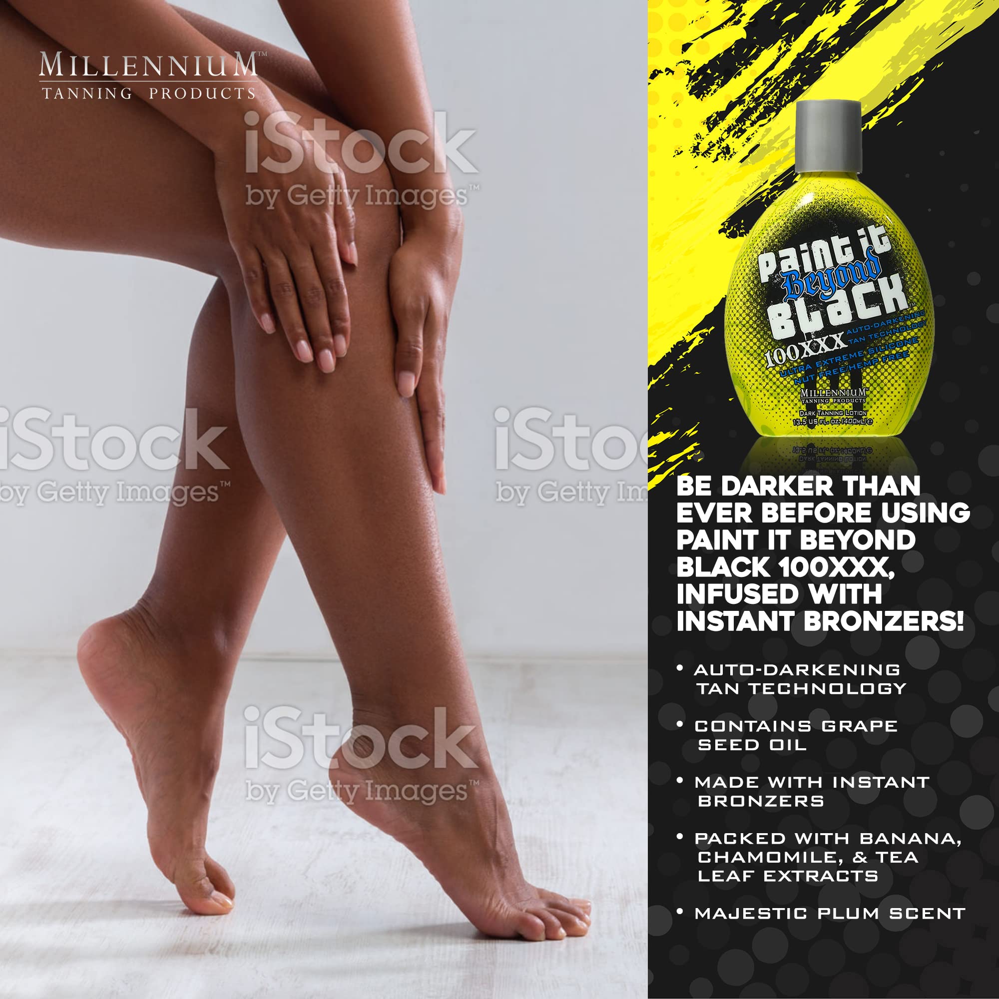 Millenium Tanning Paint it Beyond Black Millenium Bronzer, 100 XXX, 13.5 Ounce