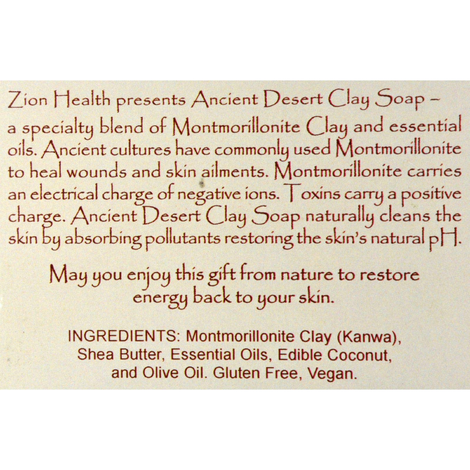 Zion Health Clay Soap, Mountain Rain, 6 Ounce