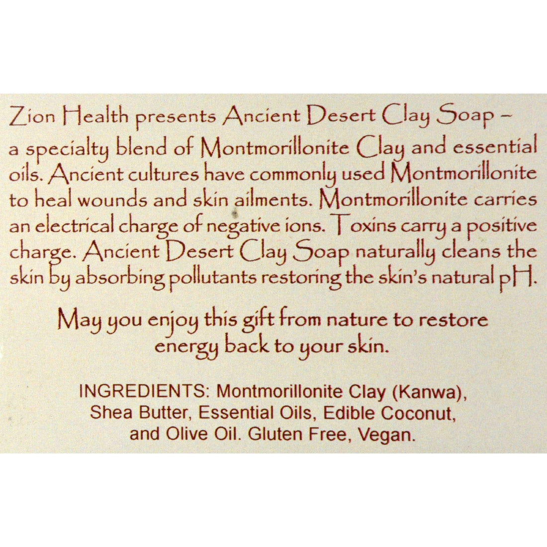 Zion Health Clay Soap, Mountain Rain, 6 Ounce