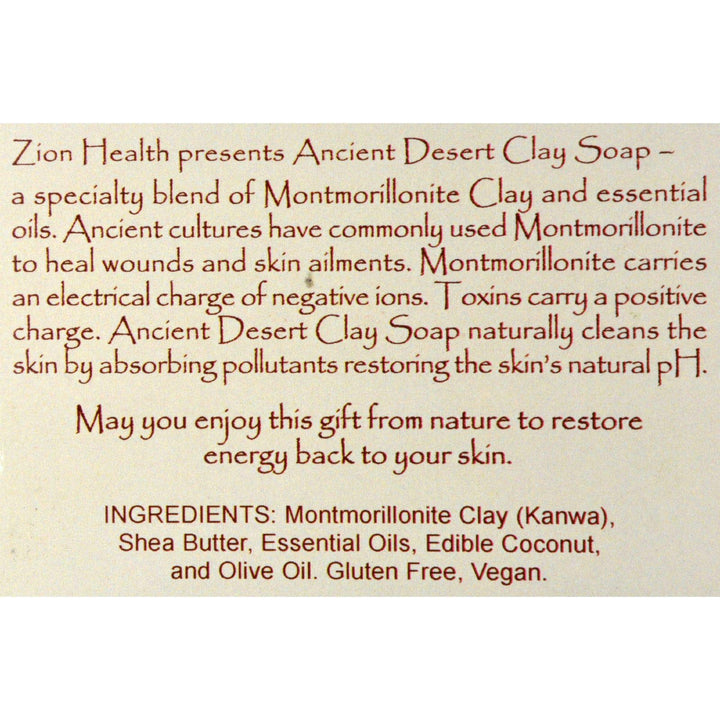 Zion Health Clay Soap, Mountain Rain, 6 Ounce