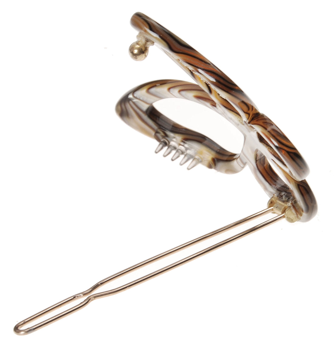 France Luxe Large Cutout Butterfly Tige Boule Barrette - Onyx