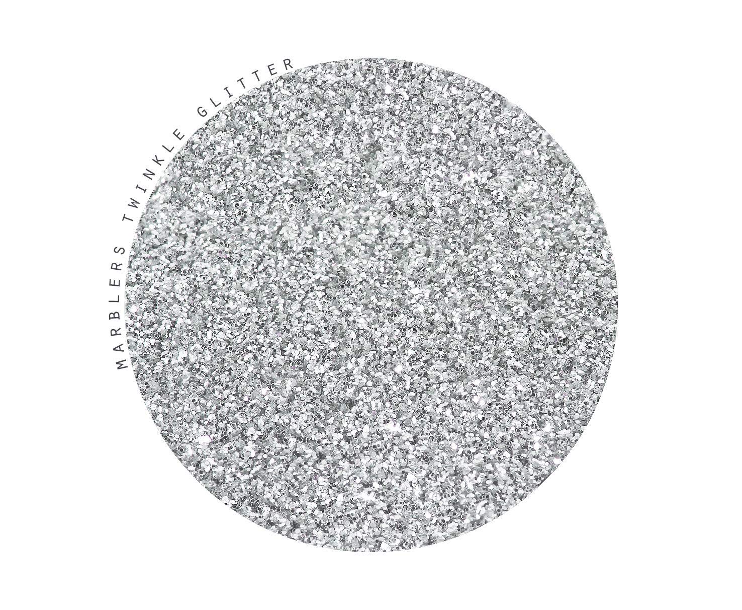 MARBLERS Twinkle Glitter [Silver] 3oz (85g) | Fine | Non-Toxic, Vegan, Cruelty-Free | Face, Body, Eyeshadow, Hair, Festival, Party Makeup | Nail Art, Polish | Resin, Tumbler, Slime, Craft