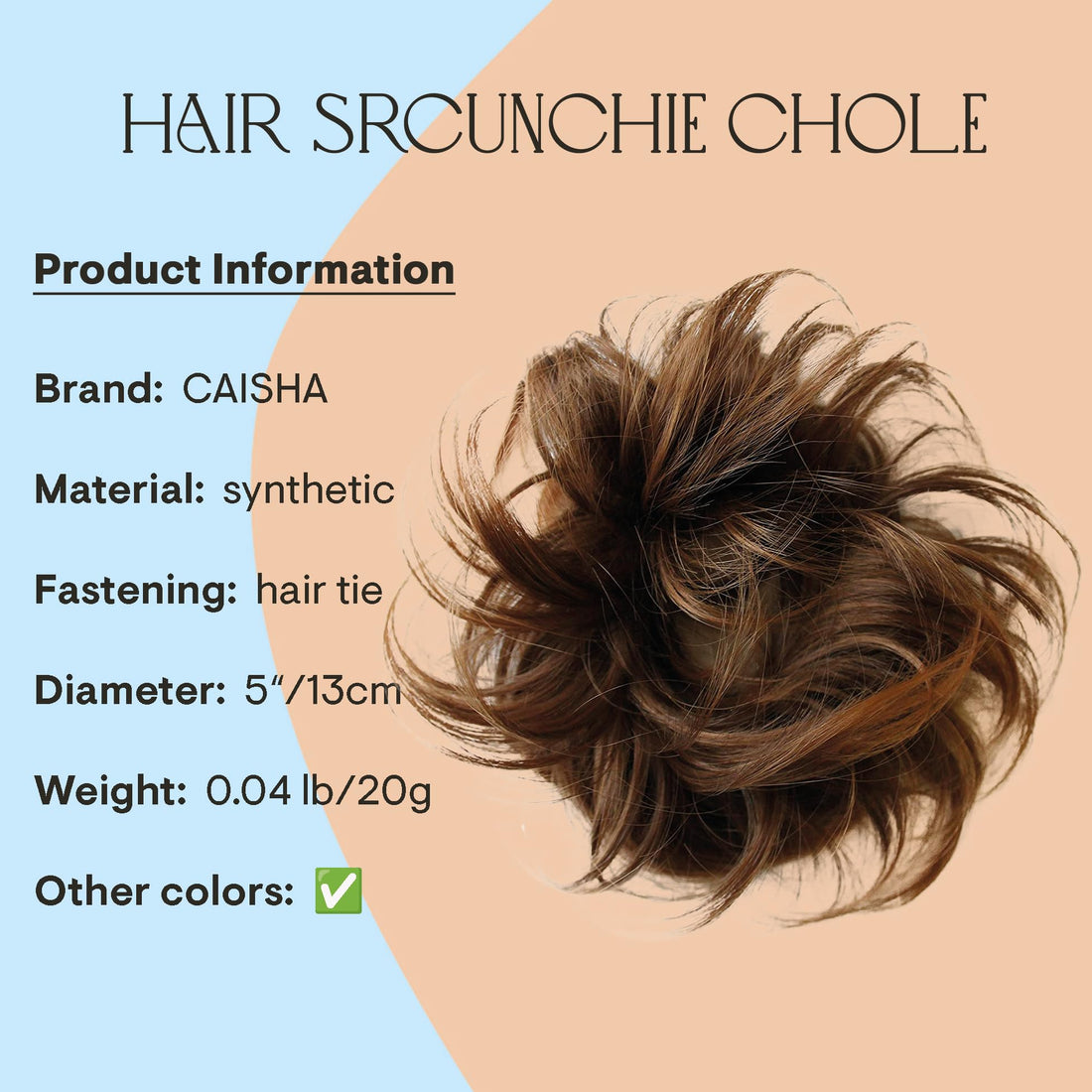 Prettyshop Hairpiece-Ponytail Brown mix # 4T30 G15C: PRETTYSHOP Scrunchy Scrunchie Bun Up Do Hair Piece Hair Ribbon Ponytail Extensions Wavy Messy Brown mix # 4T30 G15C