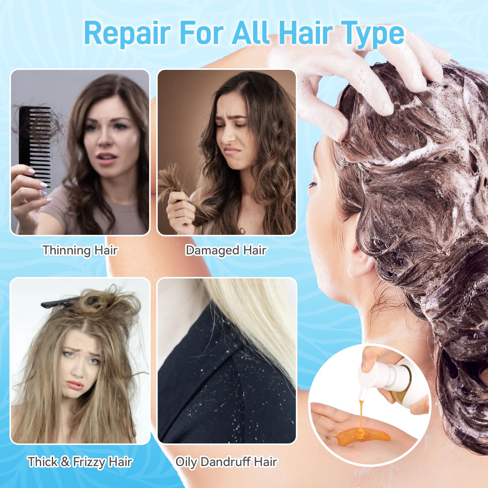 Raw Batana Oil Shampoo for Hair Growth Dr. Sebi, Organic Batana Oil Hair Loss Shampoo with Rosemary Oil, Onion, Biotin, Caffeine, Tea Tree Oil, Nourishing Repair Damage Hair for Men & Women