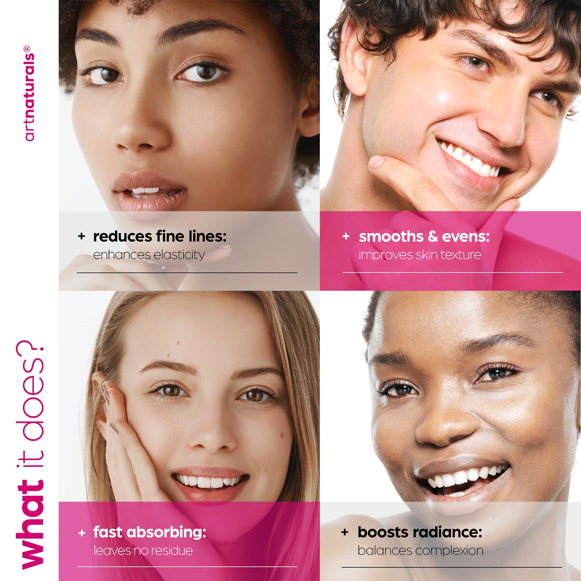 artnaturals Collagen Booster Serum for Face - Anti-Aging Reduces Wrinkles and Boosts Collagen - Heals and Repairs Skin - Improves Tone and Texture - Hyaluronic Acid & Vitamin E - 1 oz.