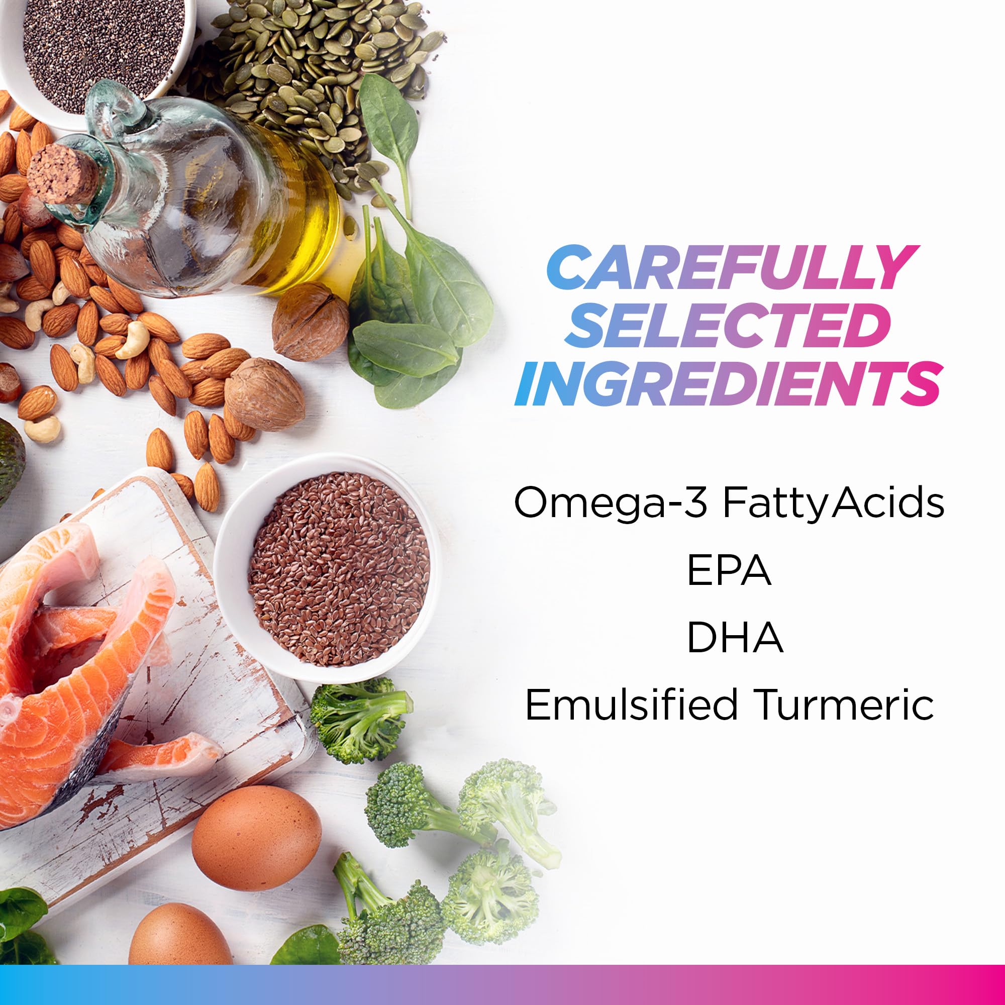 Livingood Daily Omega 3 6 9 Plus Turmeric Curcumin - Omega 3 Supplement (EPA & DHA) - Supports Heart Health - 60 Softgels