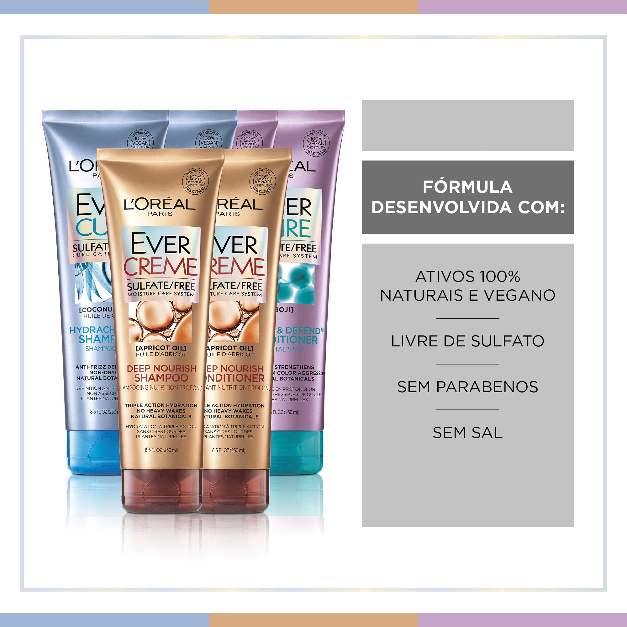 L'Oreal Paris EverPure Repair and Defend Sulfate Free Conditioner for Color-Treated Hair, Strengthens and Repairs Damaged Hair, with Goji, 8.5 Fl; Oz (Packaging May Vary)