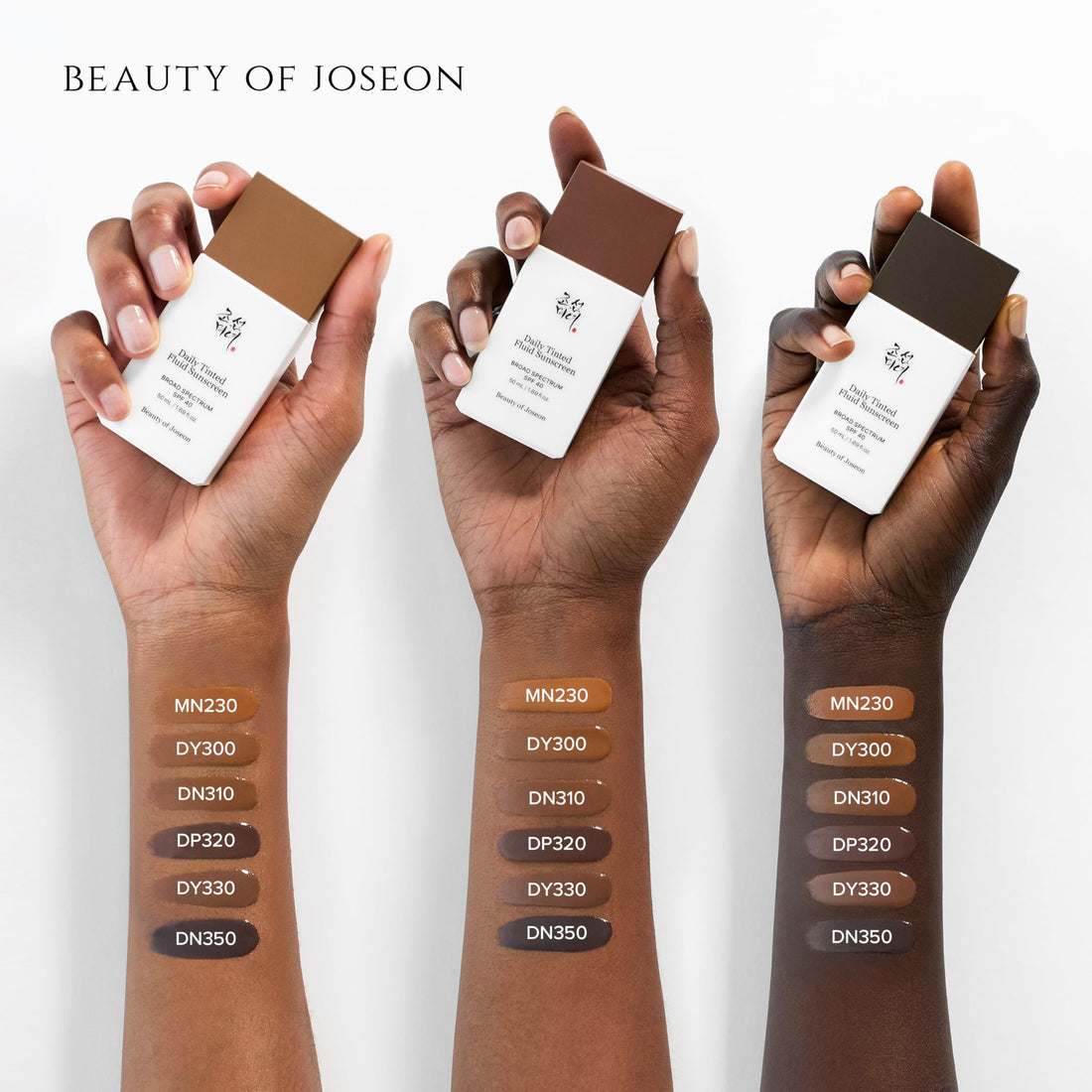 Beauty of Joseon Daily Tinted Fluid Sunscreen 12 Shades for Face Moisturizing Broad Spectrum SPF 40 Korean Skincare 50ml, 1.69 fl.oz #DN350